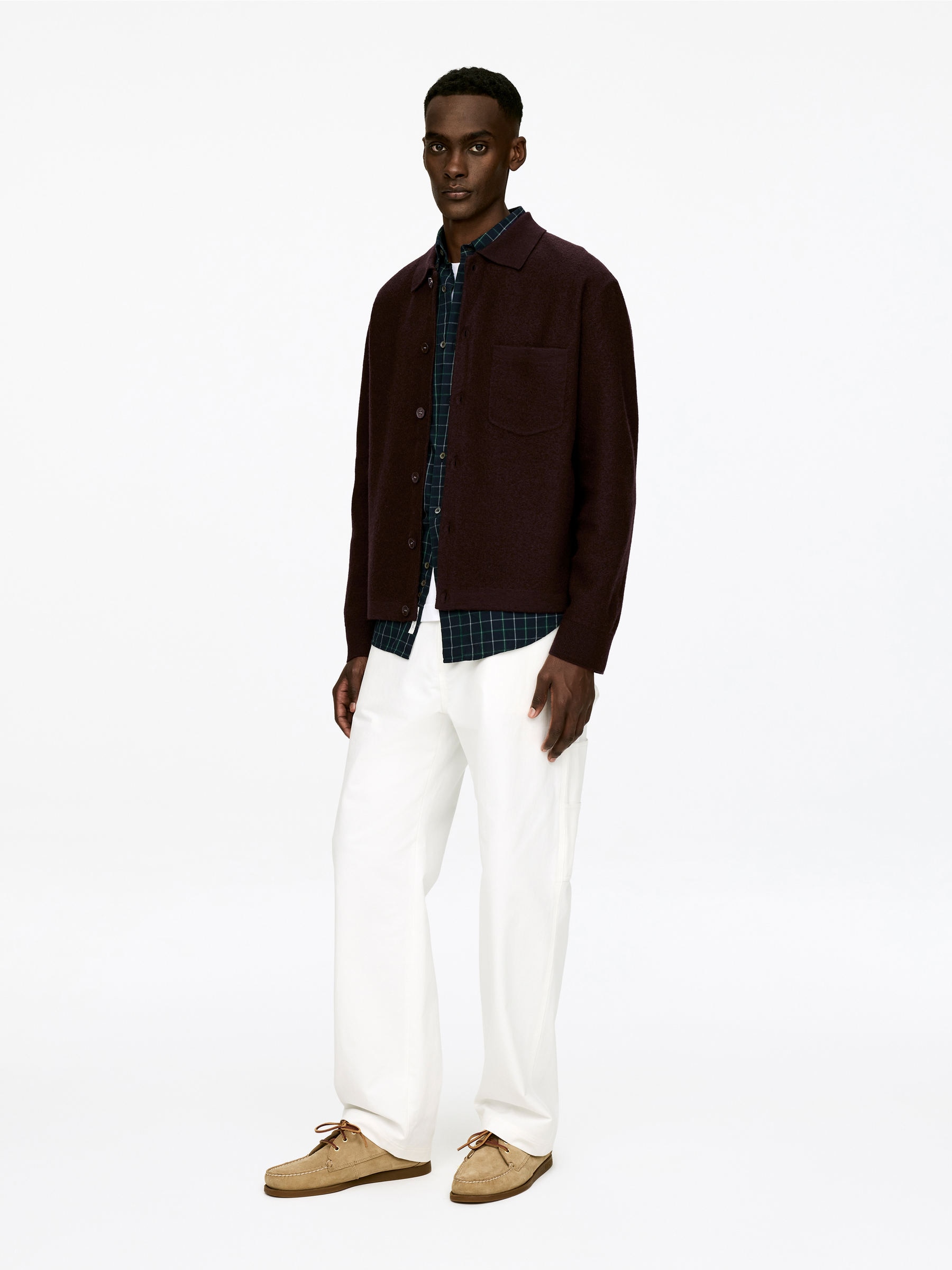 Boiled Wool Cardigan - Brown - Regular fit - Men - StillMedia/Lookbook - 5