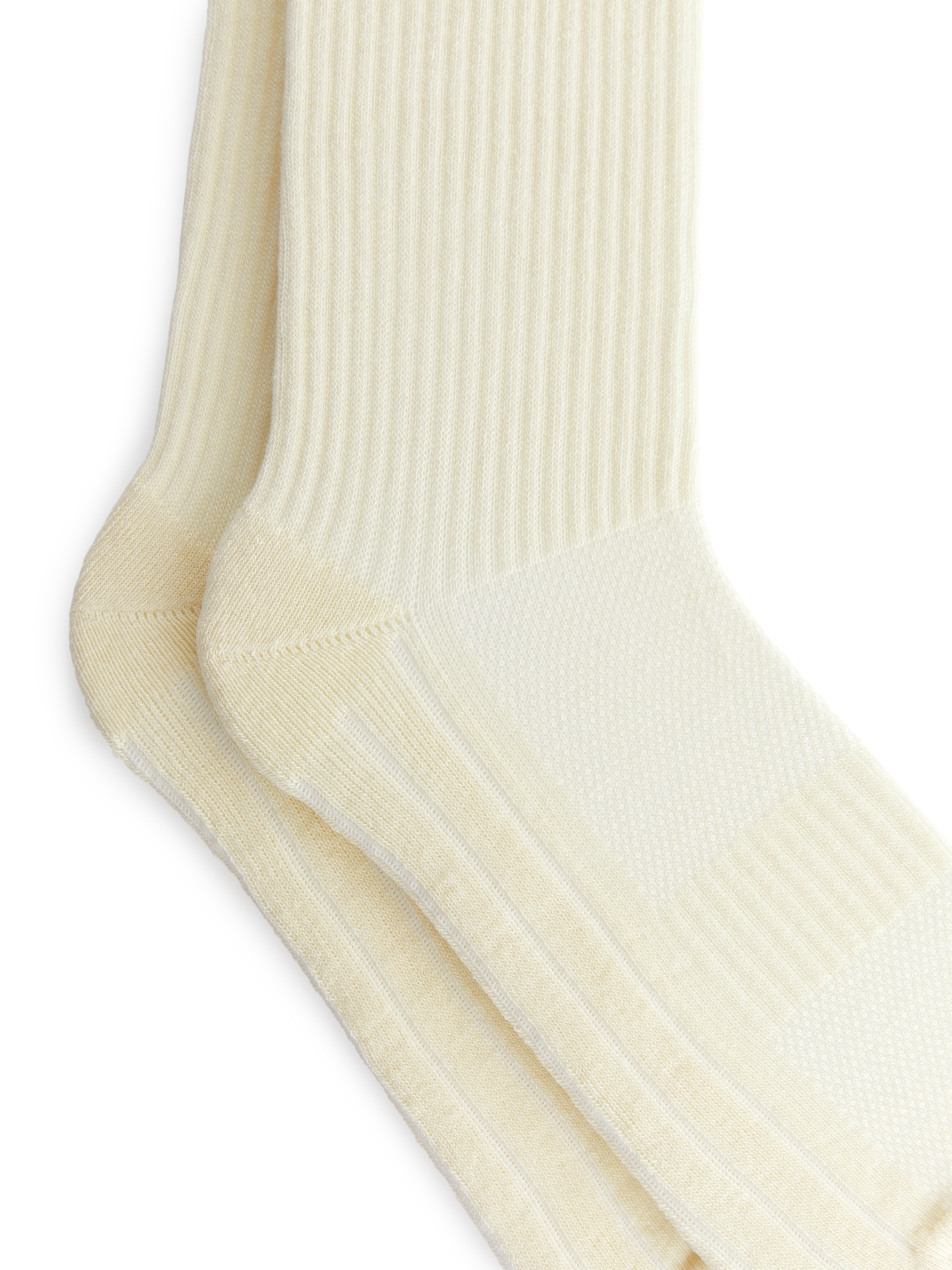 Ribbade sportstrumpor, 2-pack - Vit - Men - StillMedia/DescriptiveDetail - 2
