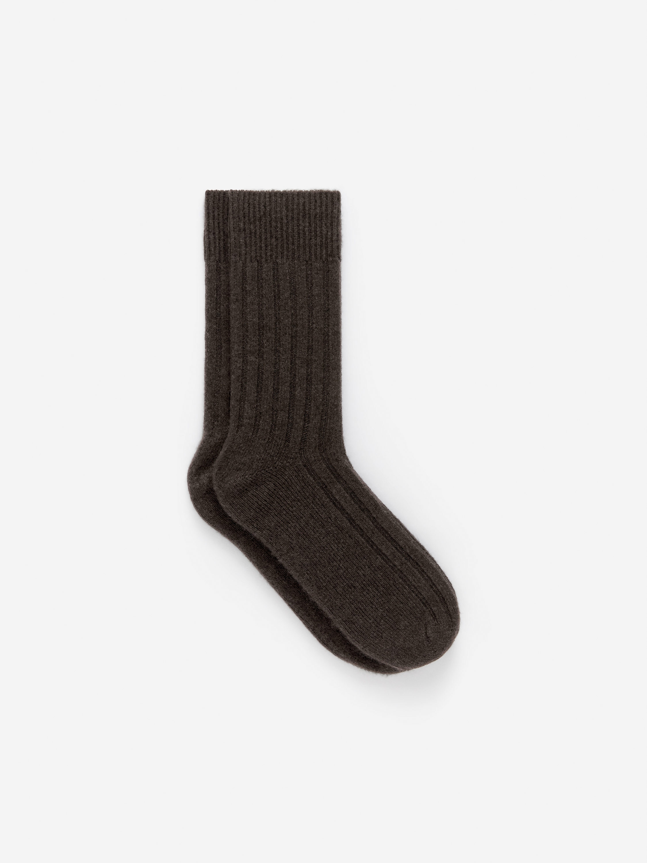 Cashmere Blend Socks-#3F3838-17053