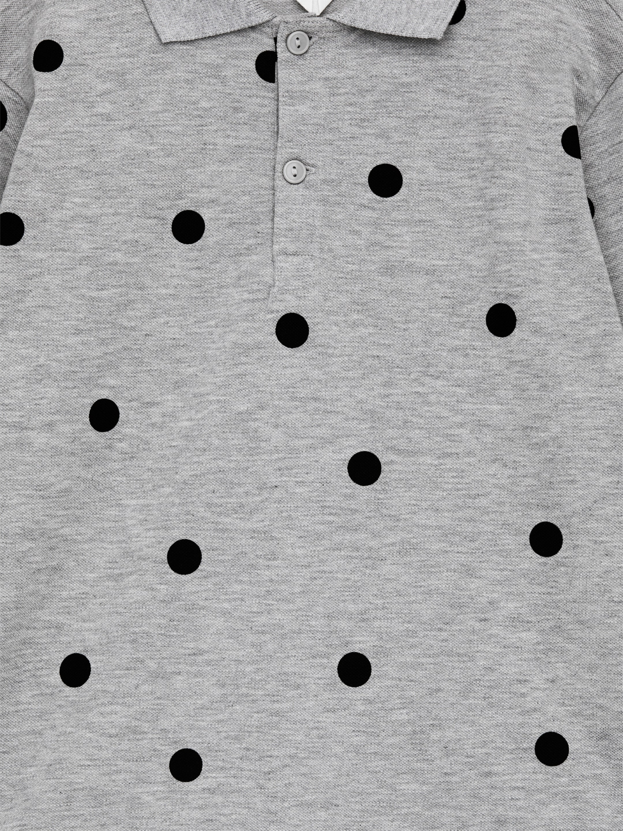 View larger image: Long-Sleeve Polo Shirt - Grey Melange - Kids | H&M GB 3