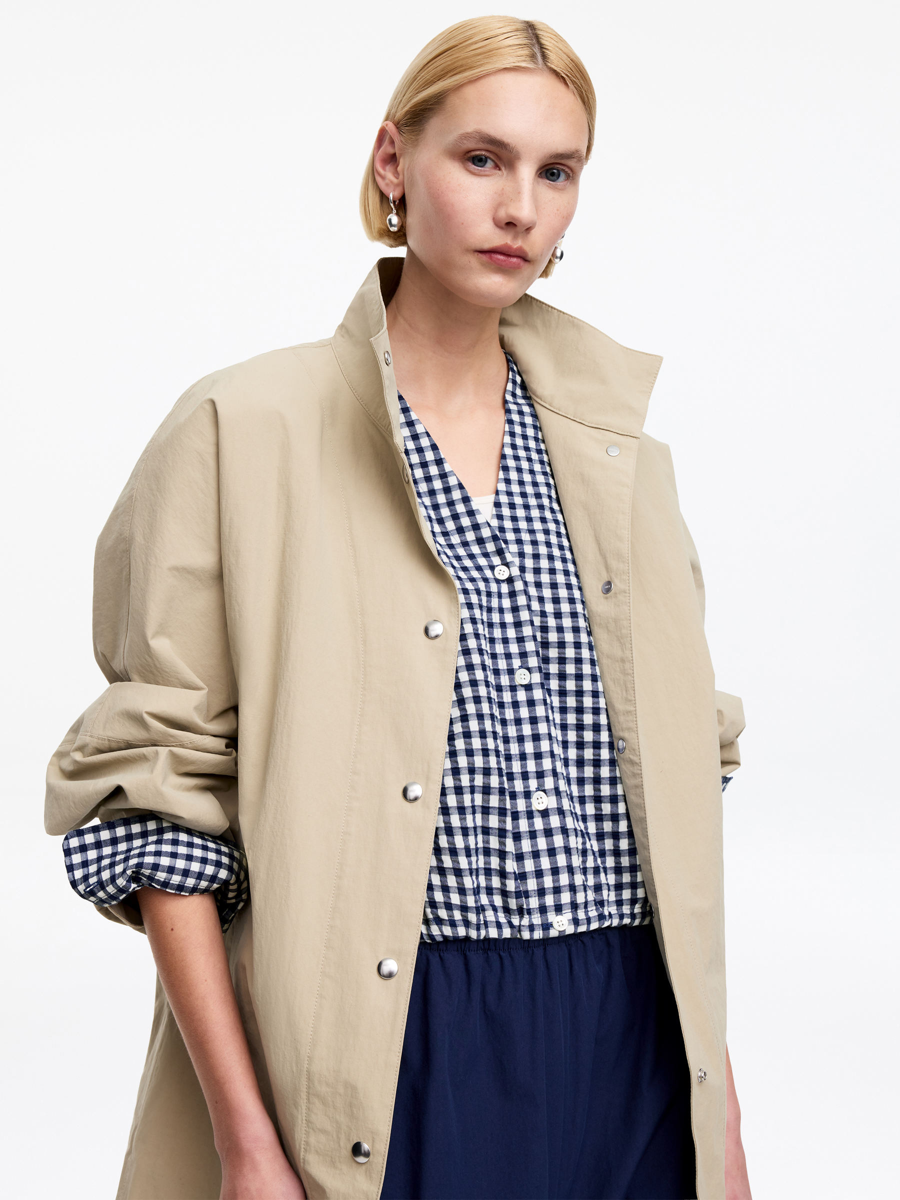 Seersucker Top - Blue/White - Regular fit - Women - StillMedia/Lookbook - 3