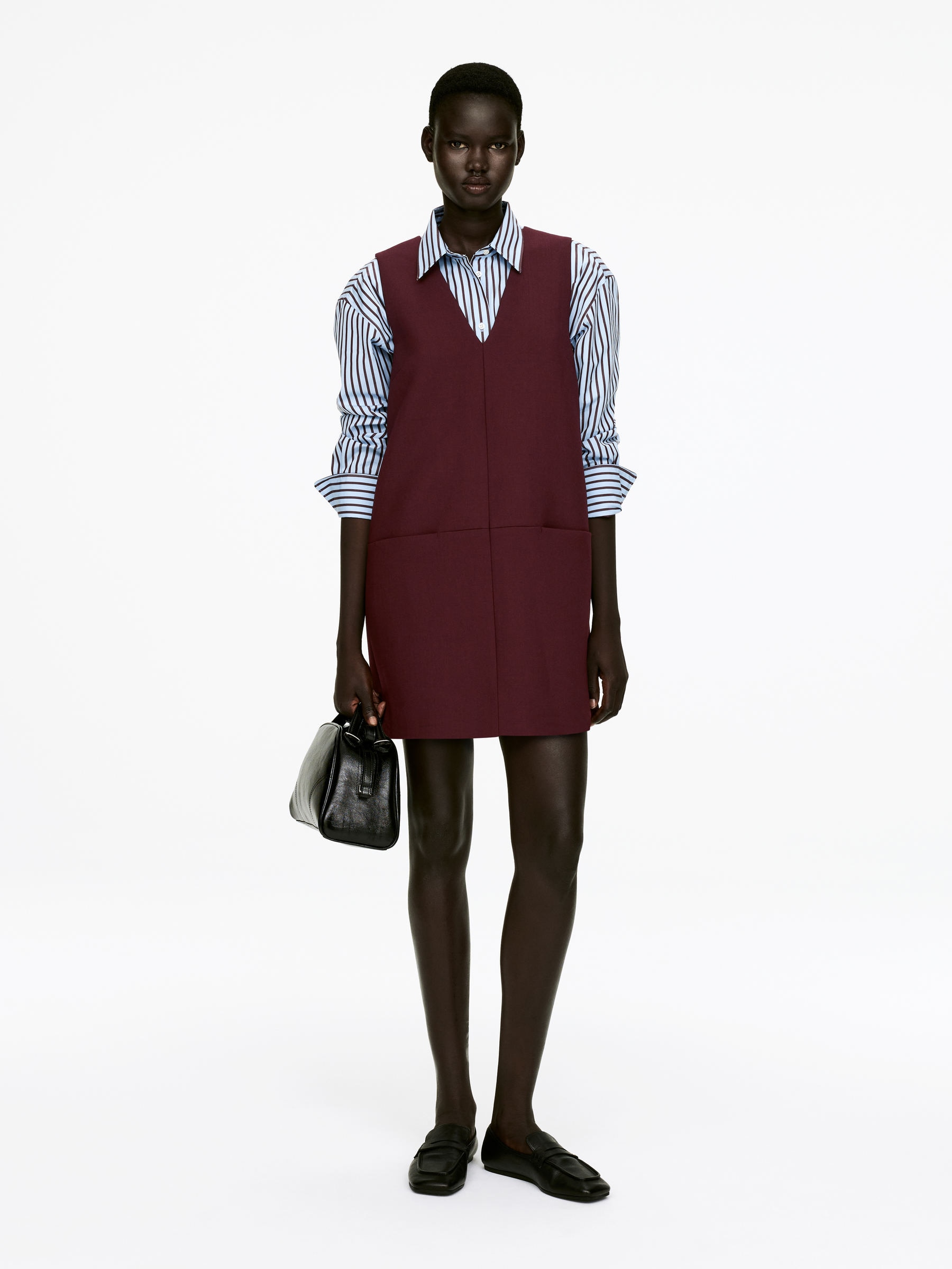 Wool-Blend Dress-#4B262D-16492