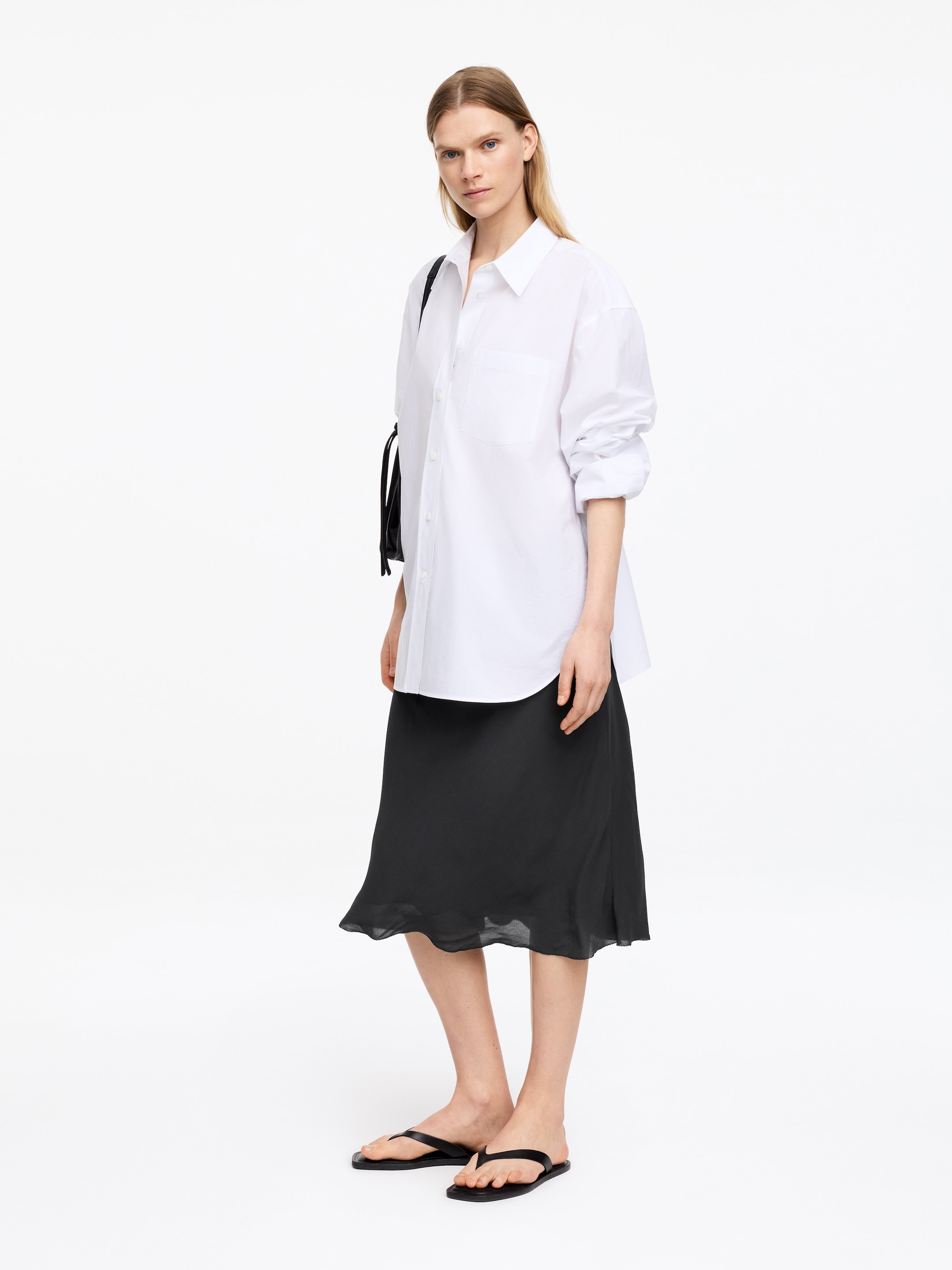Chiffon Midi Skirt - Black - Regular fit - Women - StillMedia/Lookbook - 4