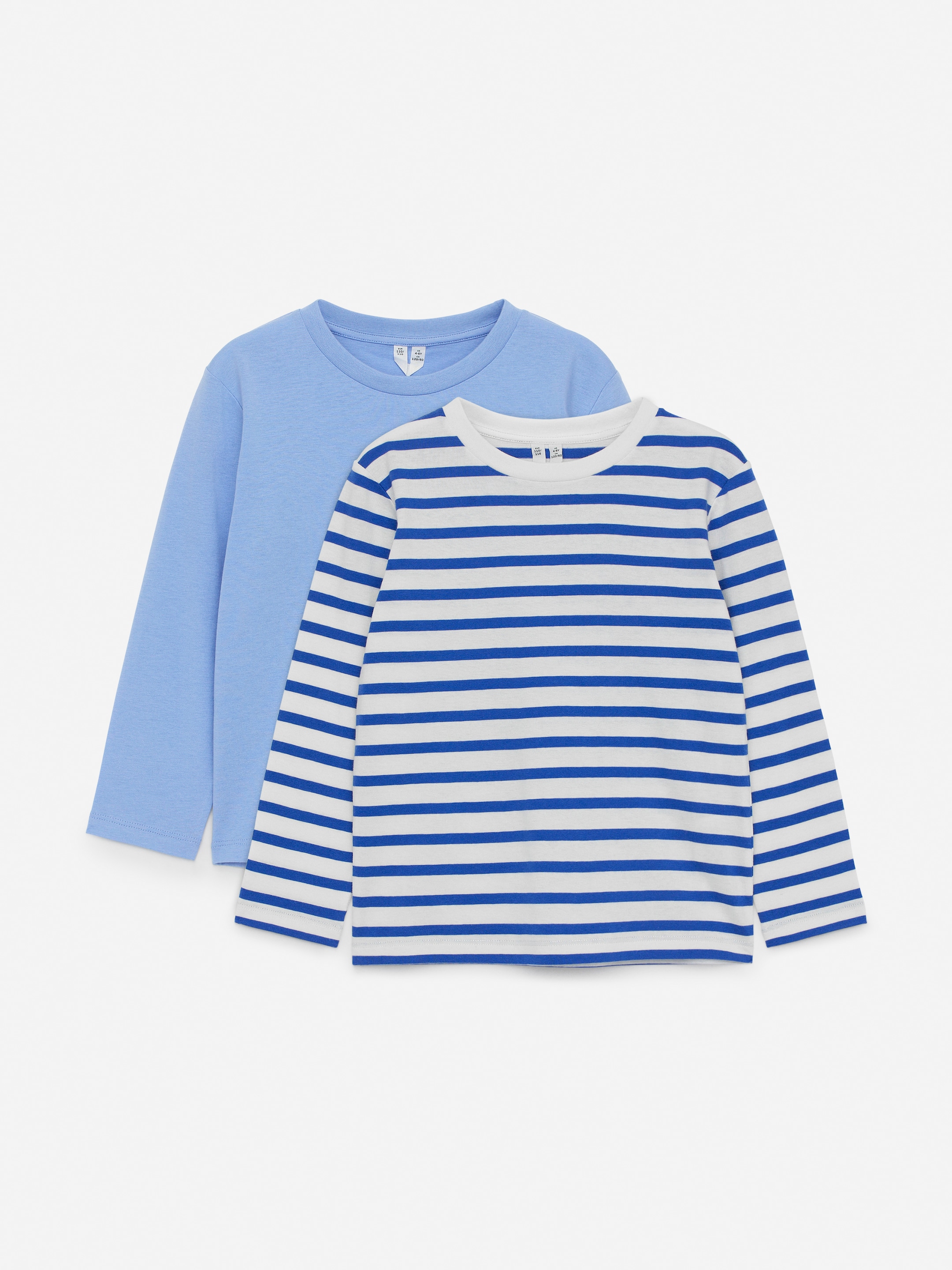 Se større billede: Langærmet T-shirt – sæt med to stk. - Blå/hvid/lyseblå - BØRN | H&M DK 1