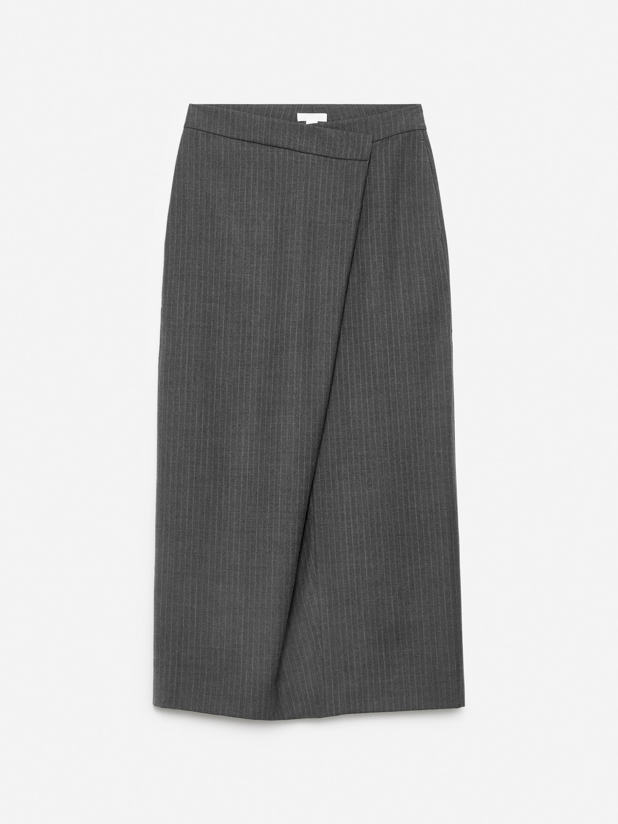 Wrap Skirt - Grey Melange/Pinstripe - Regular fit - Women - StillMedia/DescriptiveStillLife - 2