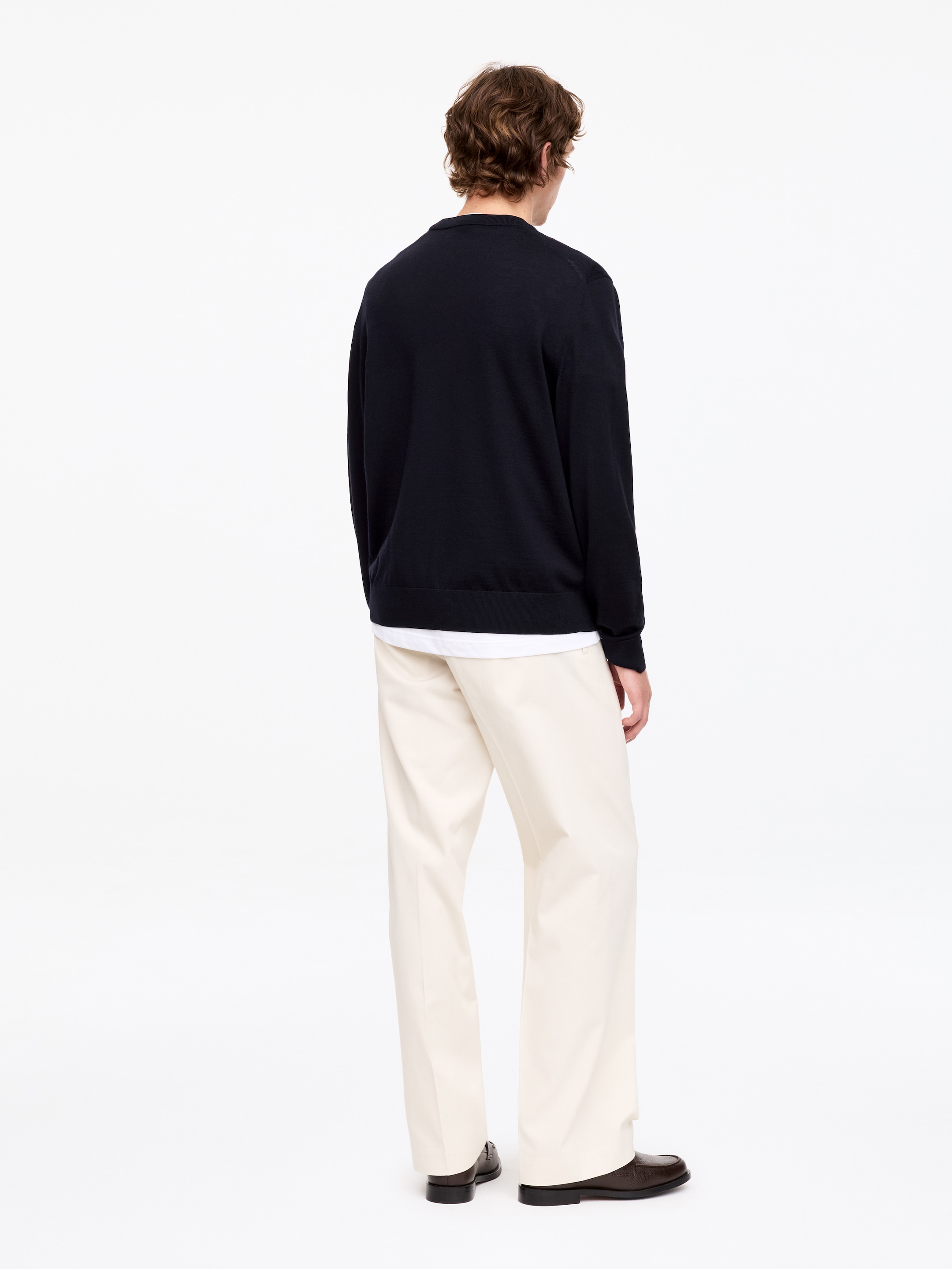 Fine Knit Merino Jumper - Dark Blue - Regular fit - Men - StillMedia/Lookbook - 54