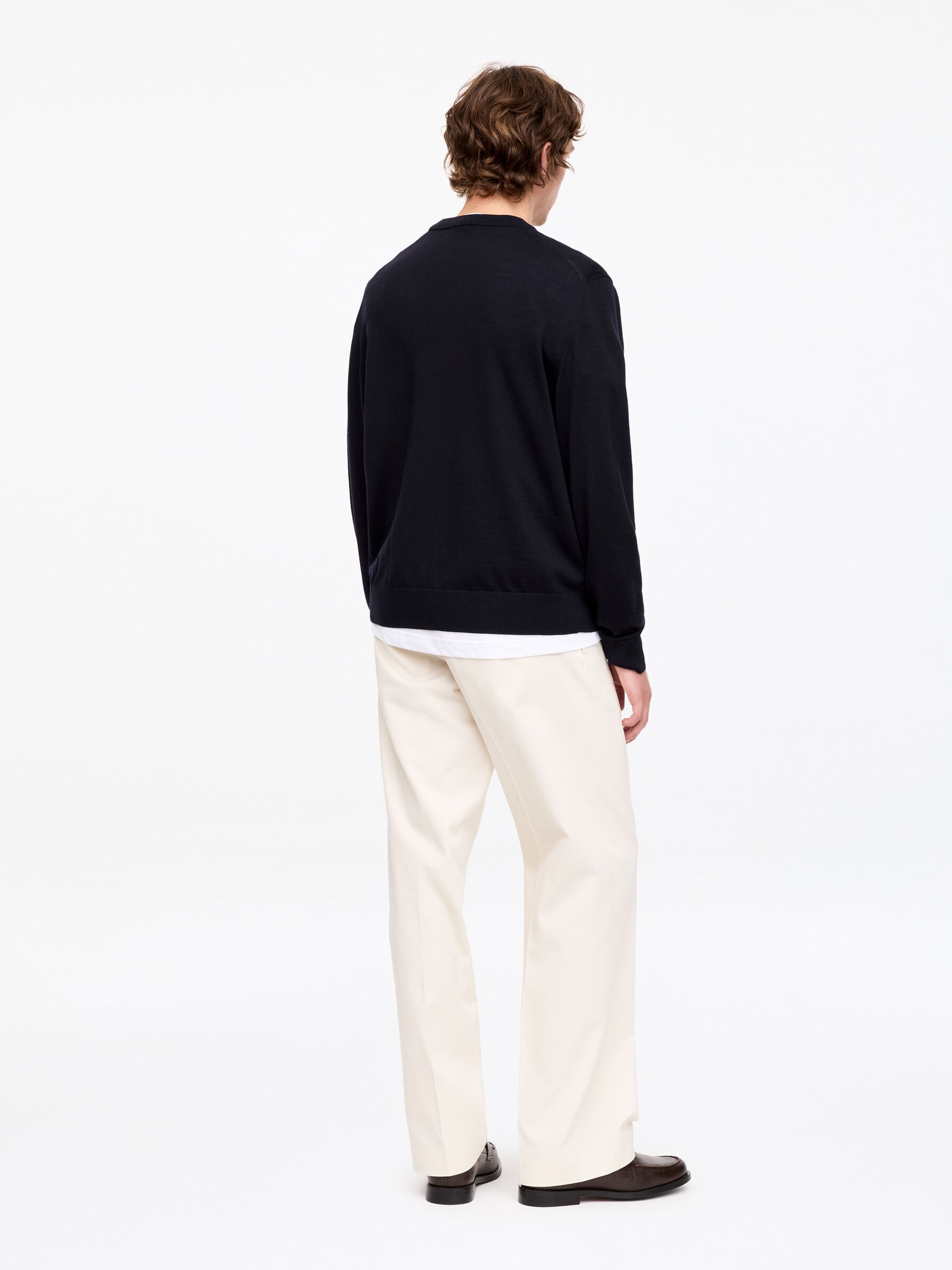 Fine Knit Merino Jumper - Dark Blue - Regular fit - Men - StillMedia/Lookbook - 54