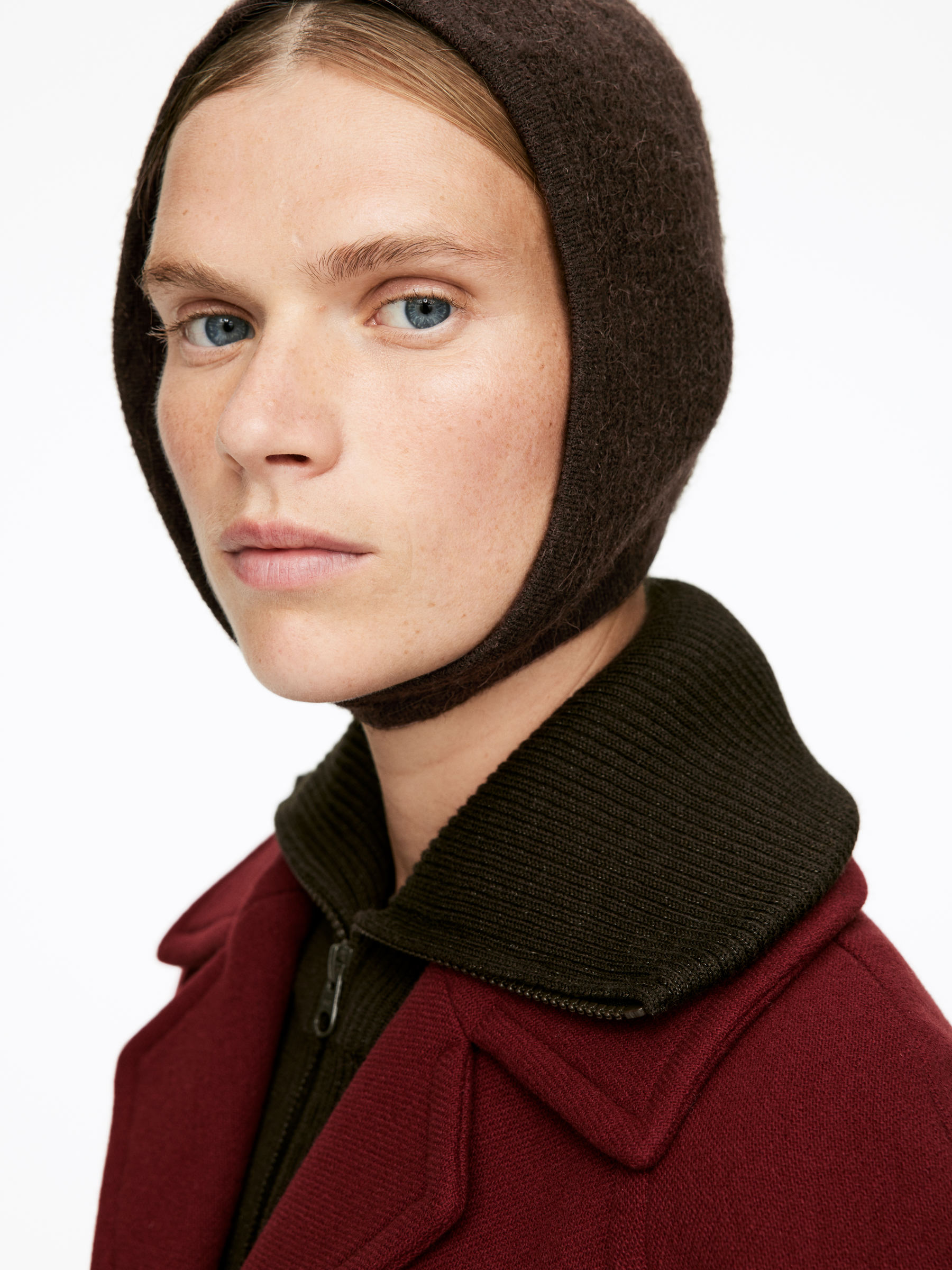 Alpaca-Wool Blend Hood - Dark Brown - Women - StillMedia/Lookbook - 3