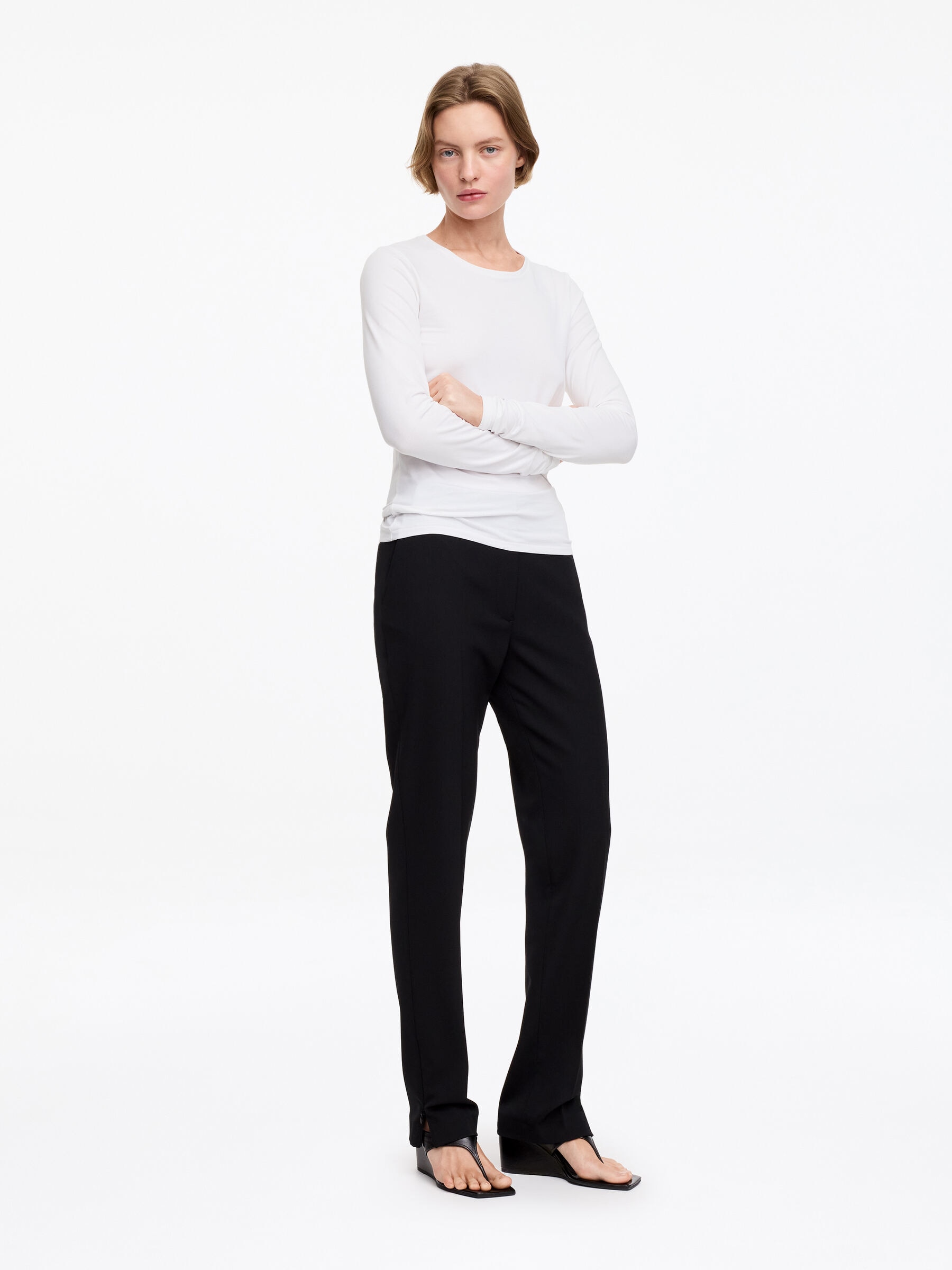 T-shirt slim a maniche lunghe - Bianco - Slim fit - Women - StillMedia/Lookbook - 10