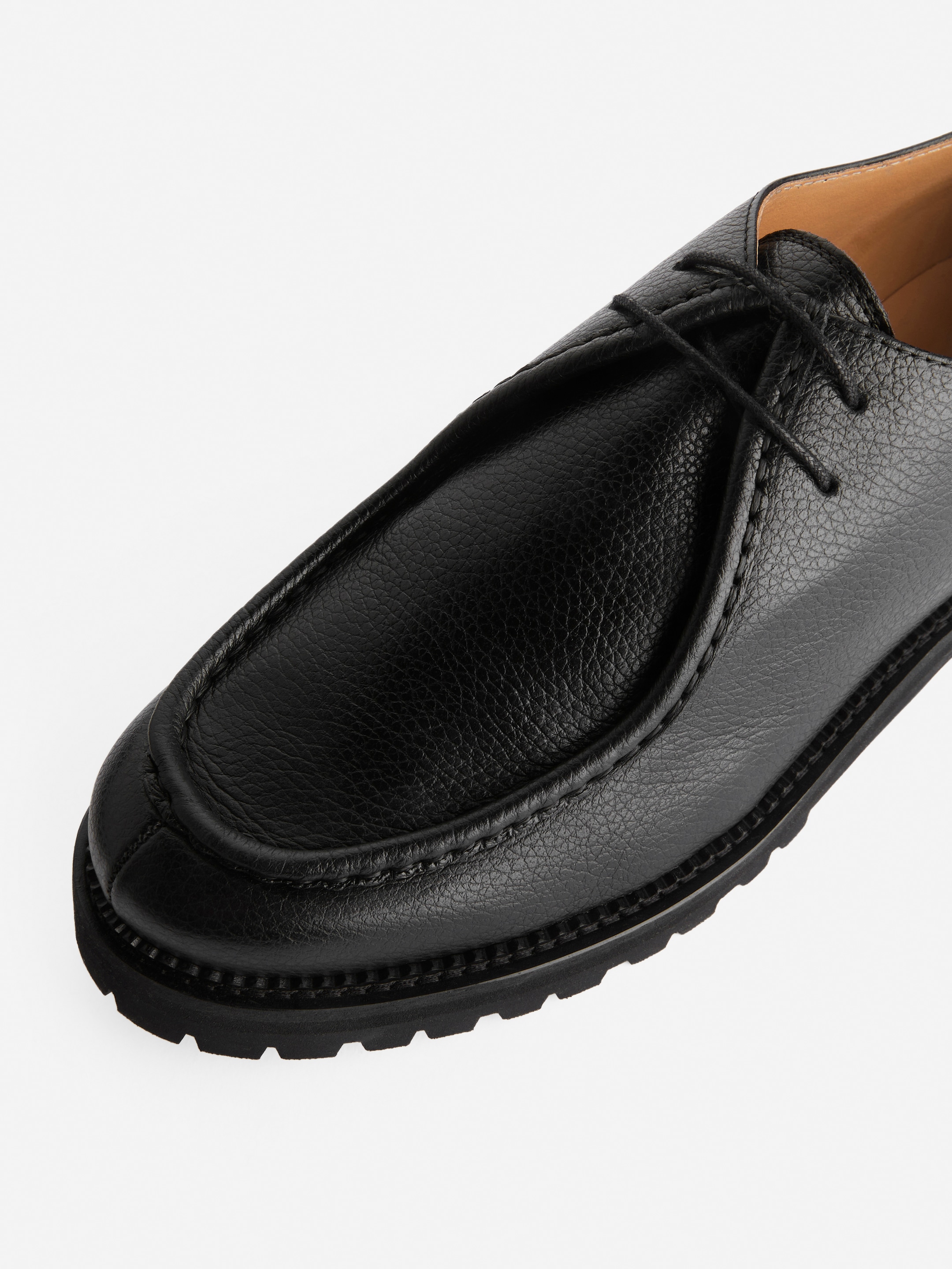 Moc-Toe Leather Shoes - Black - Men - StillMedia/DescriptiveDetail - 3