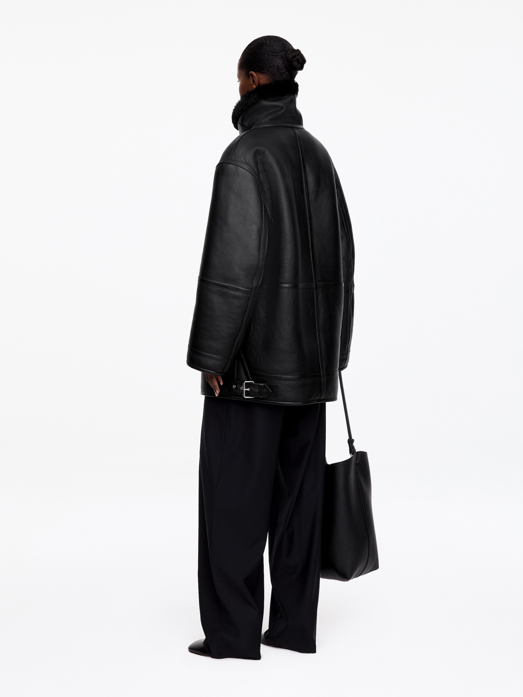 Oversized Leather Jacket - Black - Oversized - women - StillMedia/Lookbook - 4