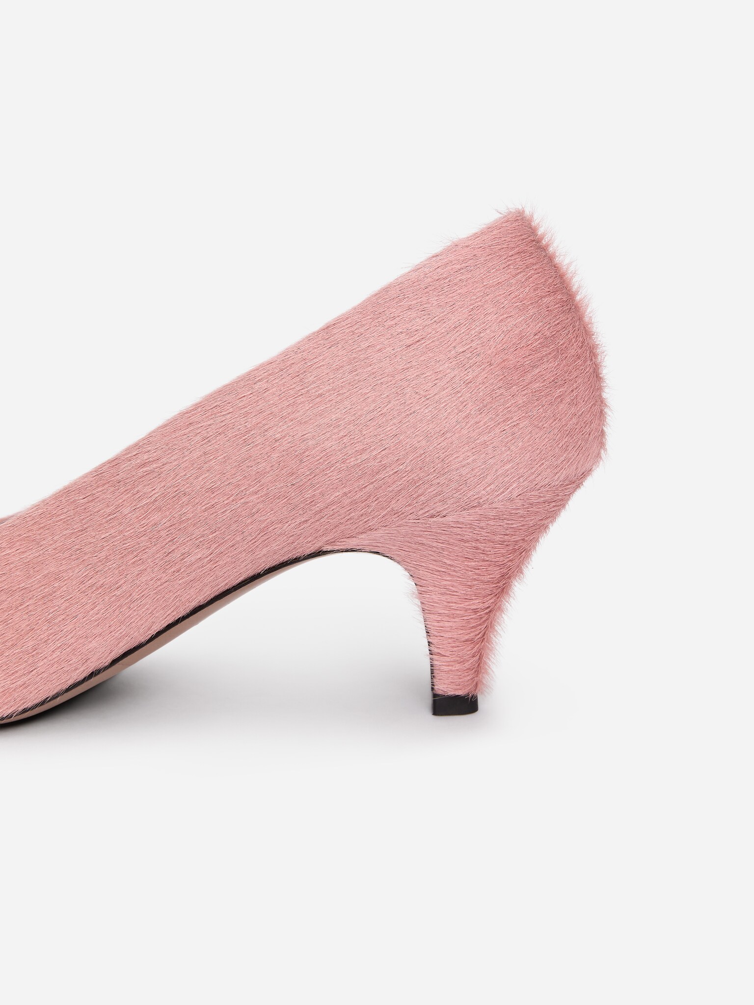 Escarpins en cuir effet crin - Rose - 7