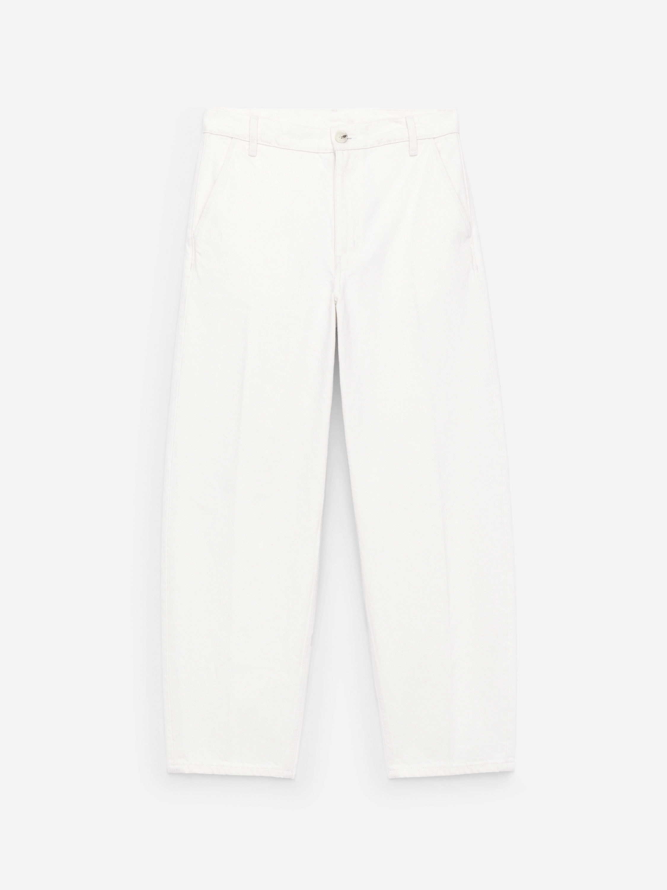 Tailored Denim Trousers-White-14888