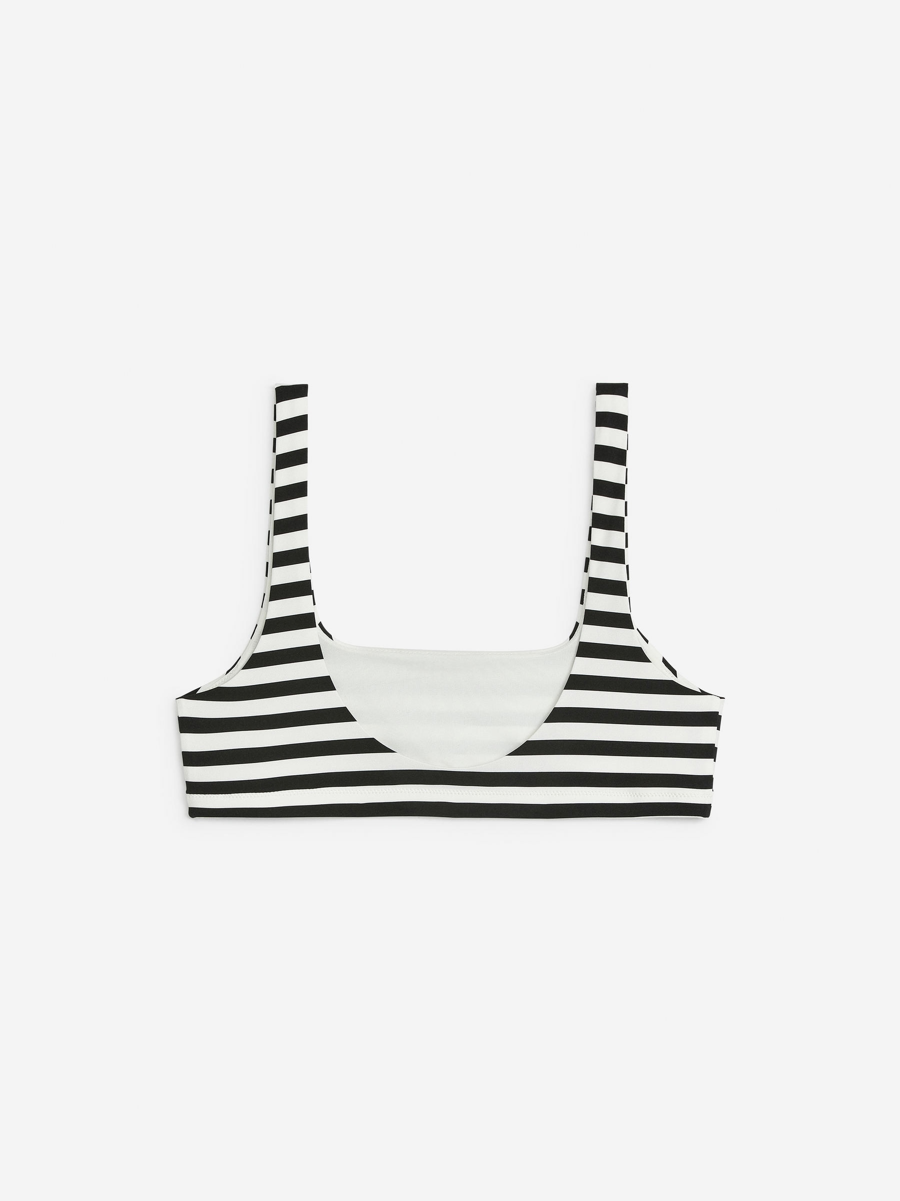 Scoop-Back Bikini Top - White/Black - Women - StillMedia/DescriptiveStillLife - 1