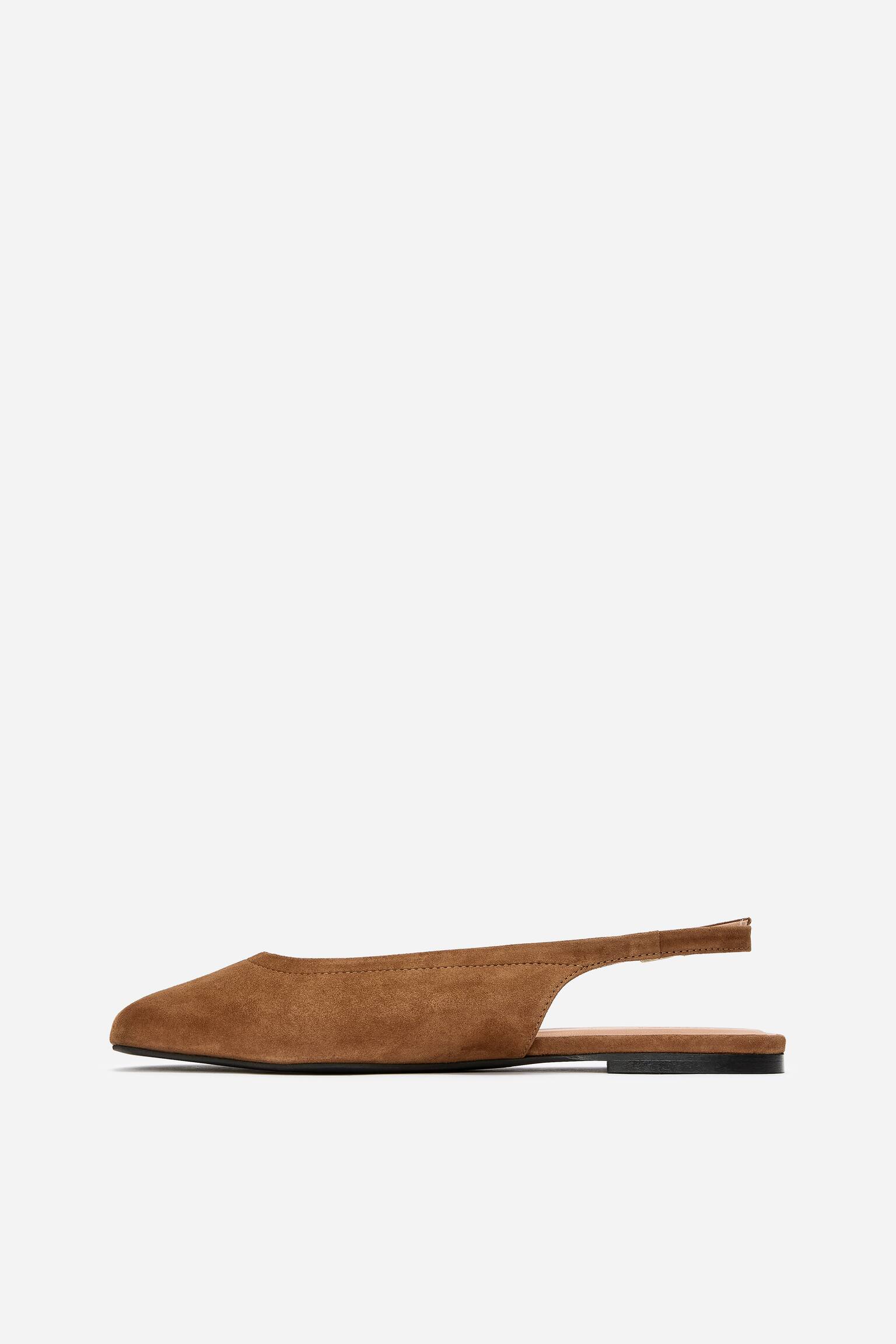 Slingbacks i mocka - Brun - 3