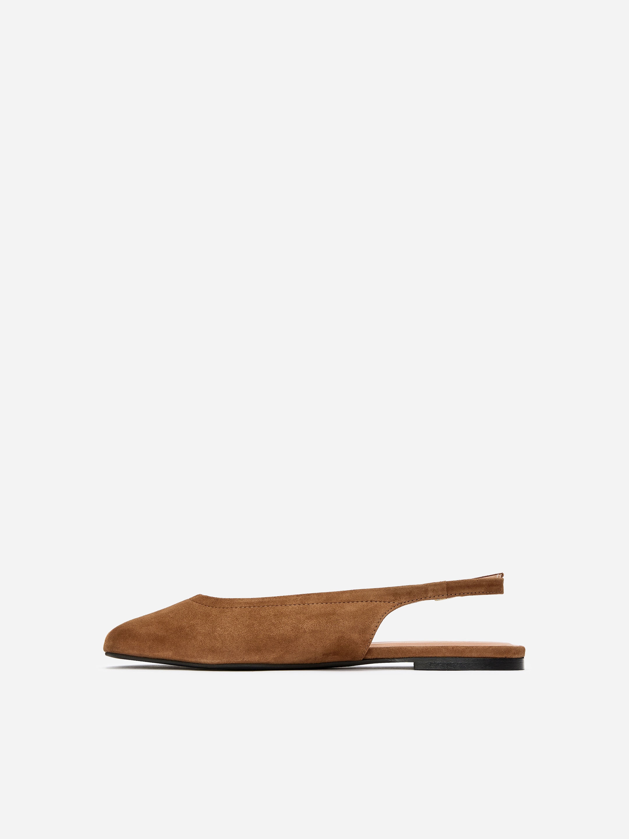 Zamszowe płaskie buty z odsłoniętą piętą - Brązowy - Women - StillMedia/DescriptiveStillLife - 3