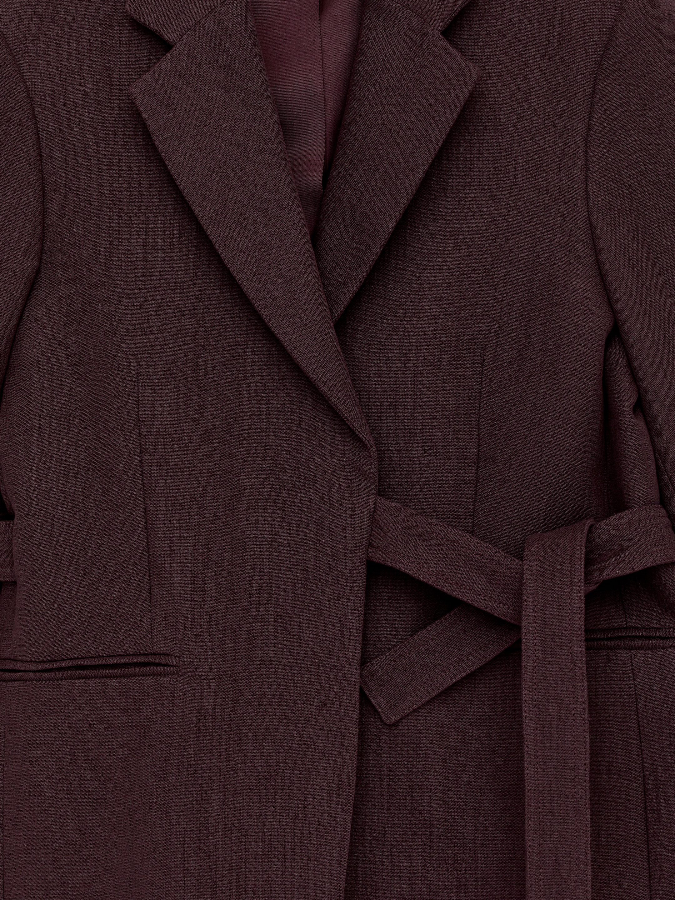 Blazer en coton et lin - Bordeaux - Oversized - Femme - StillMedia/DescriptiveDetail - 1