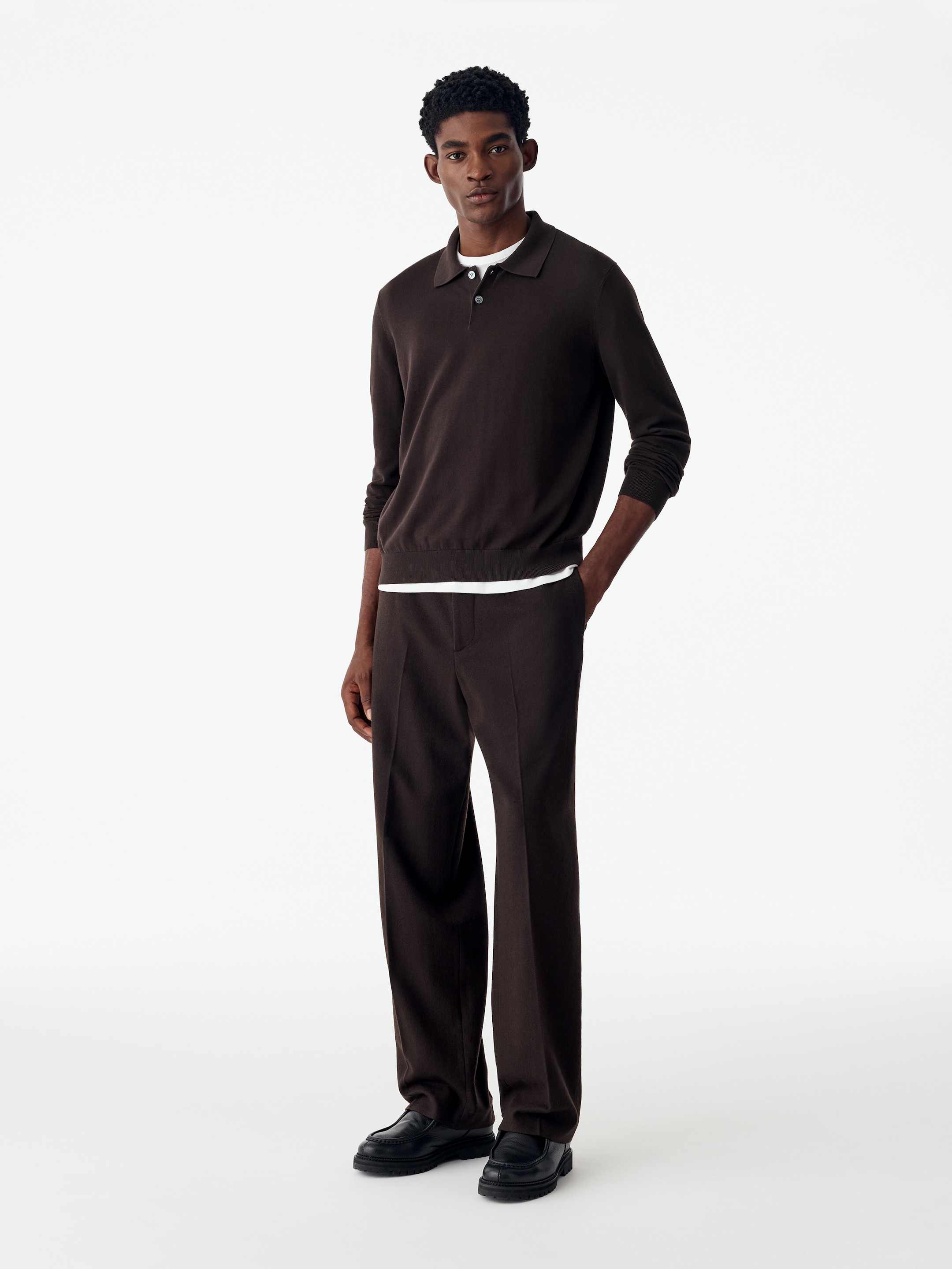 Cotton Polo Shirt - Dark Brown - Regular fit - men - StillMedia/Lookbook - 6