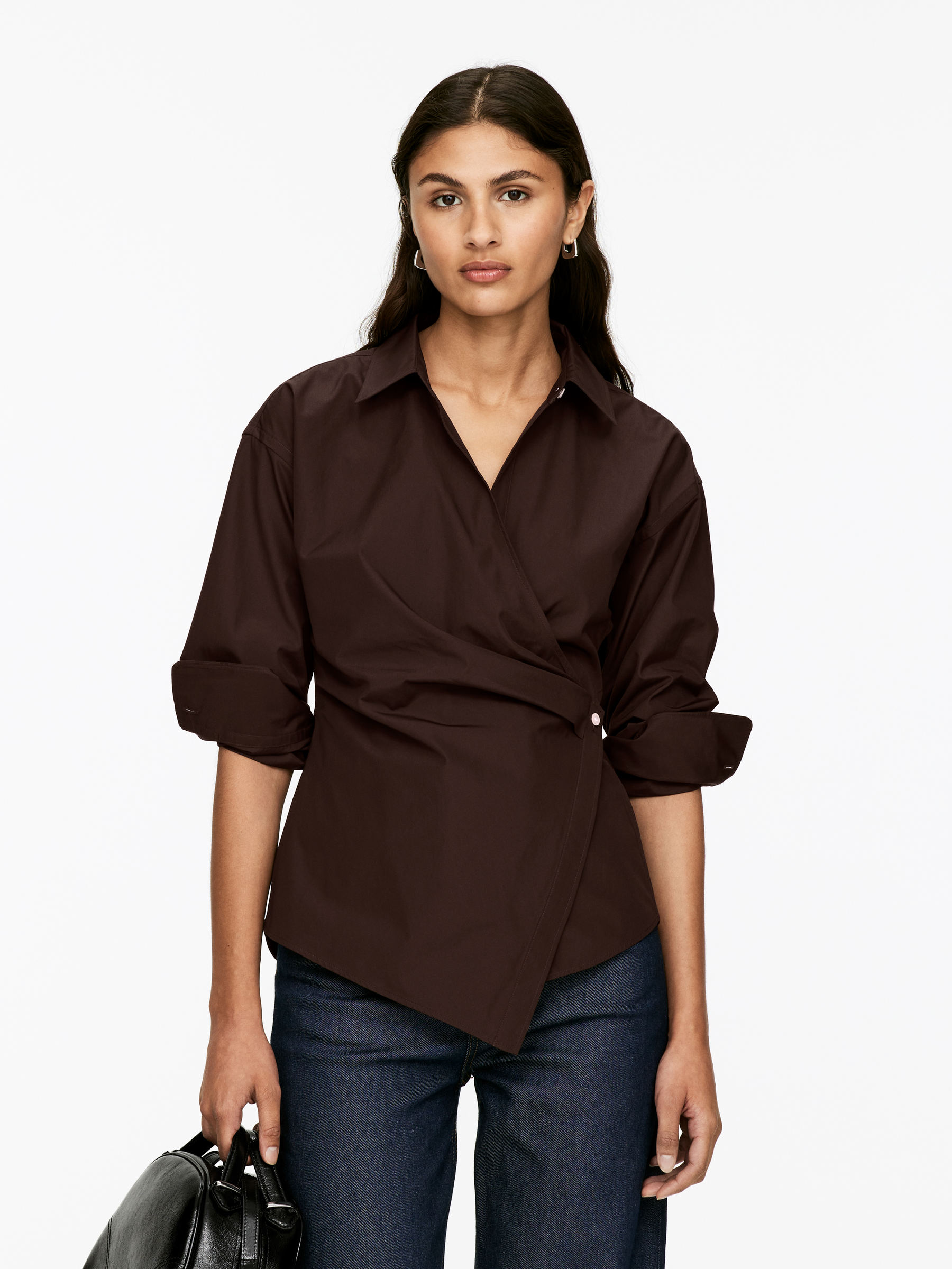 Wrap Shirt-#3C3533-16726