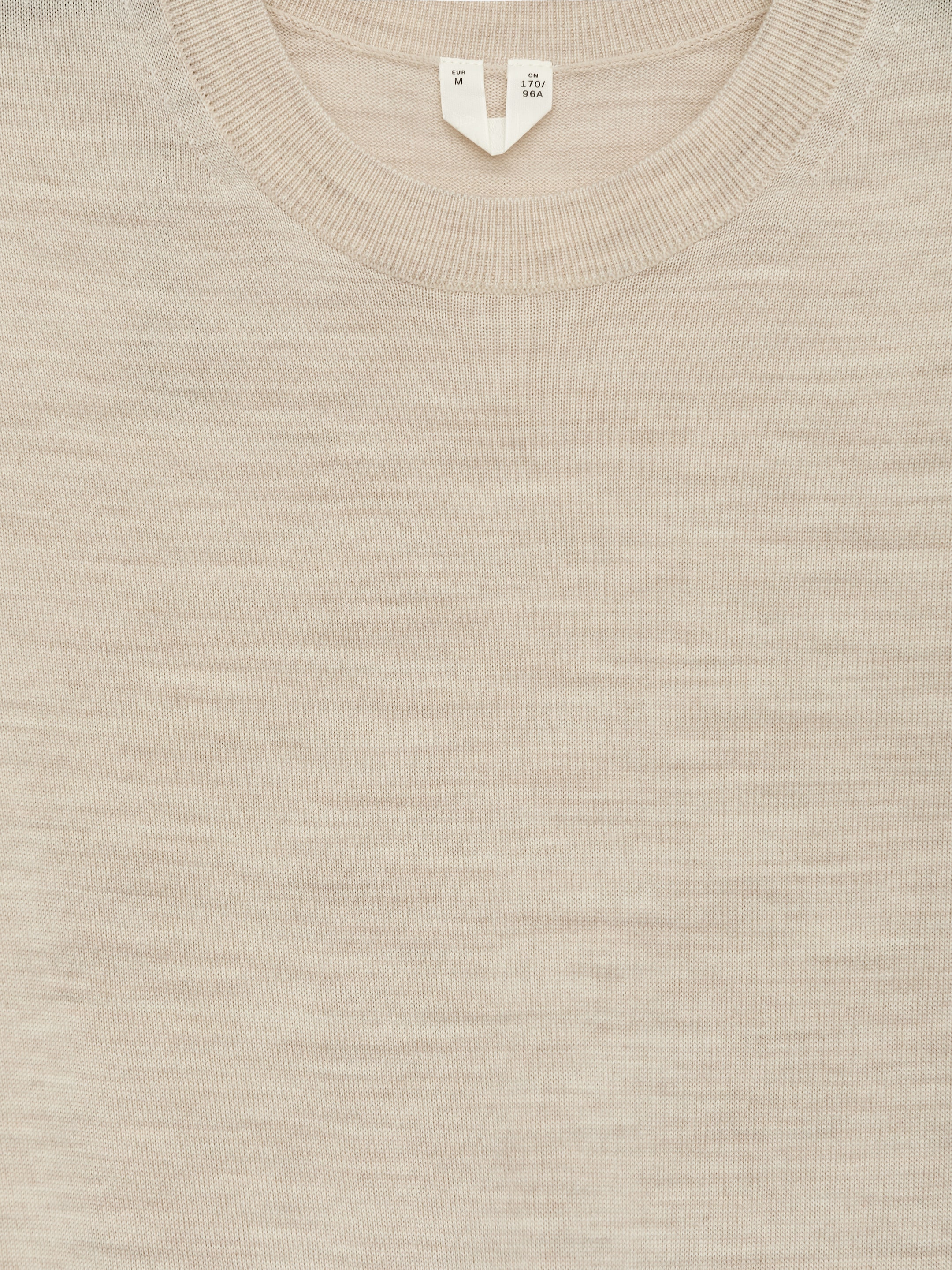 Knitted Merino Wool T-Shirt - Light Beige - Regular fit - Women - StillMedia/DescriptiveDetail - 1
