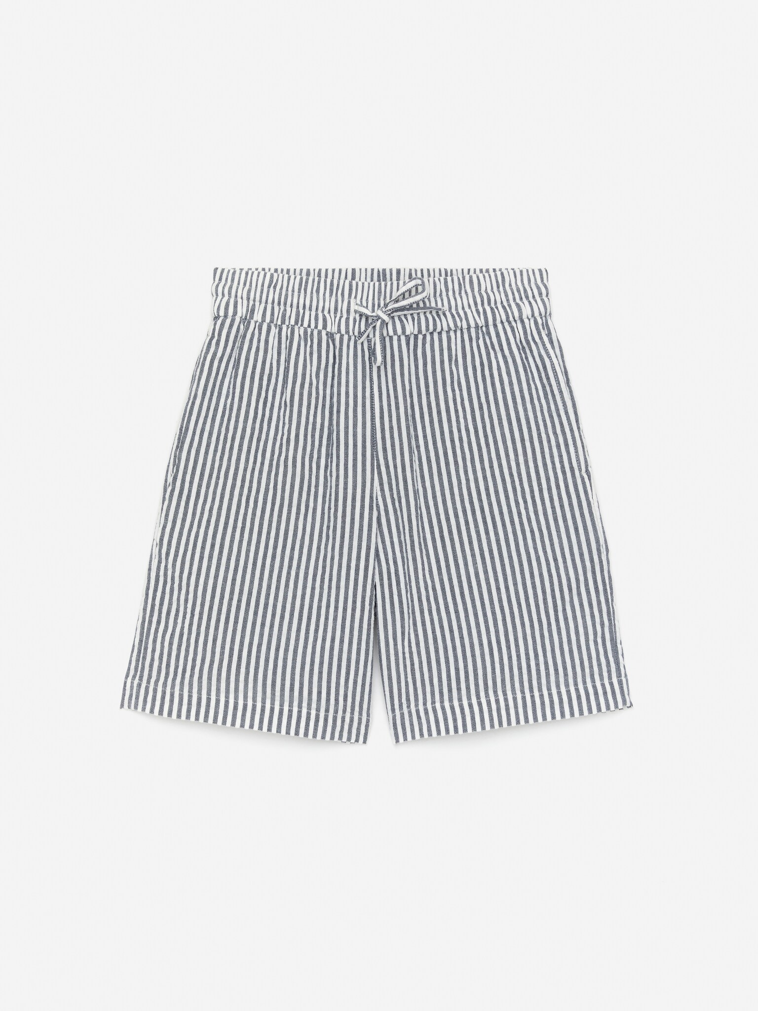 Kraťasy Seersucker - Modrá/Bílá