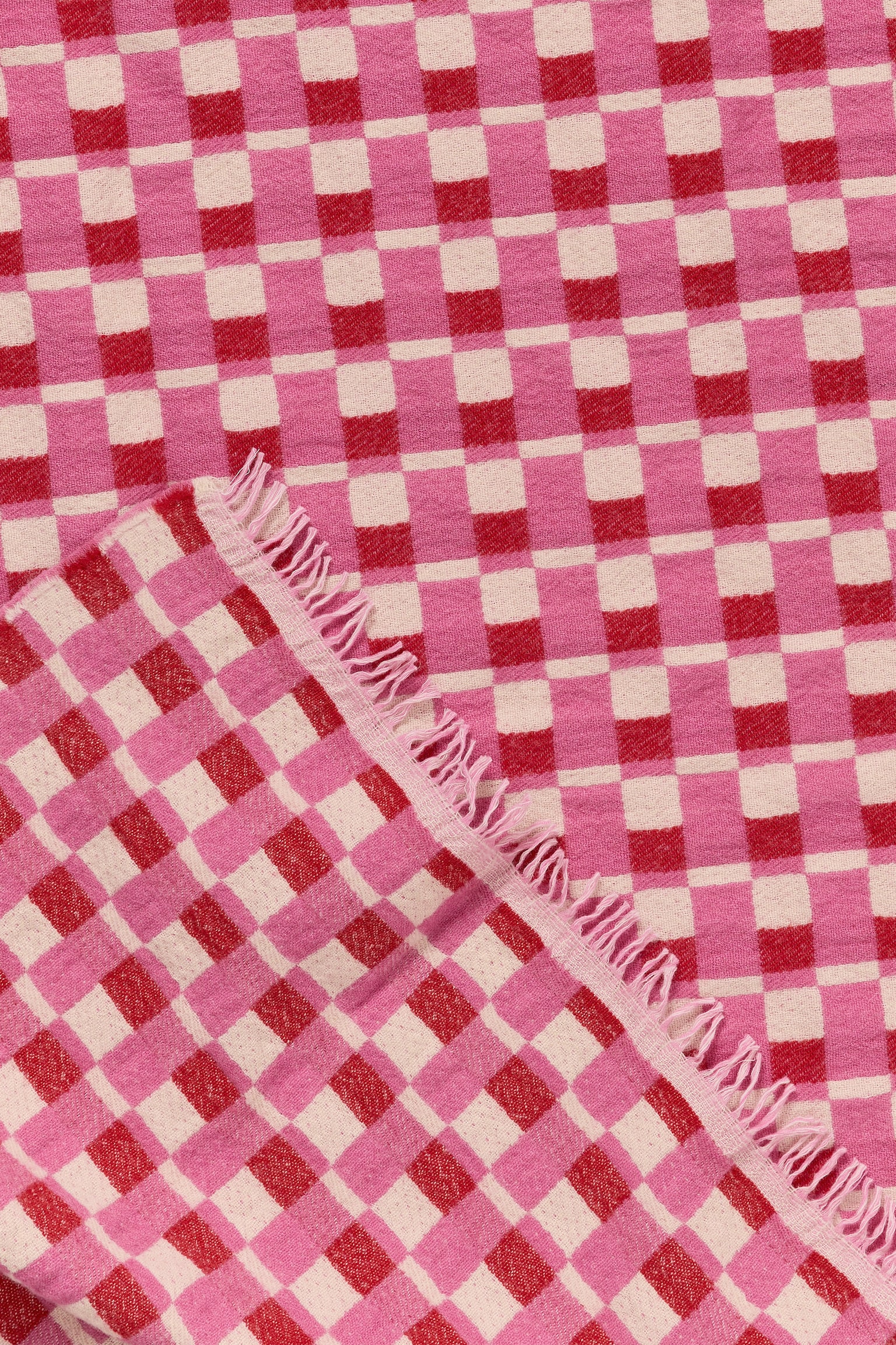 Koc wełniany - Czerwony/Różowy - 2