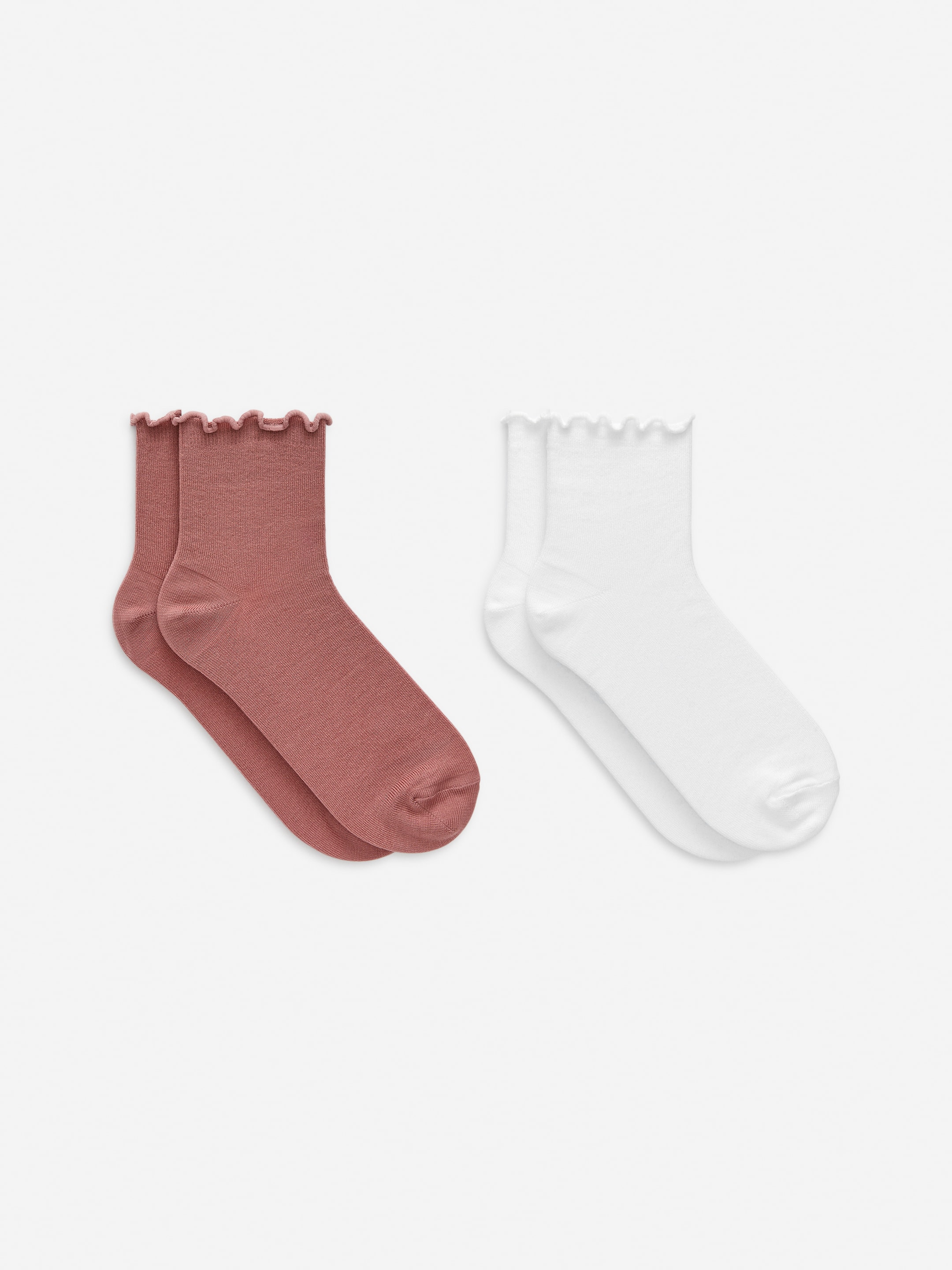 Calcetines con borde ondulado - Rosa empolvado/blanco - Women - StillMedia/DescriptiveStillLife - 2