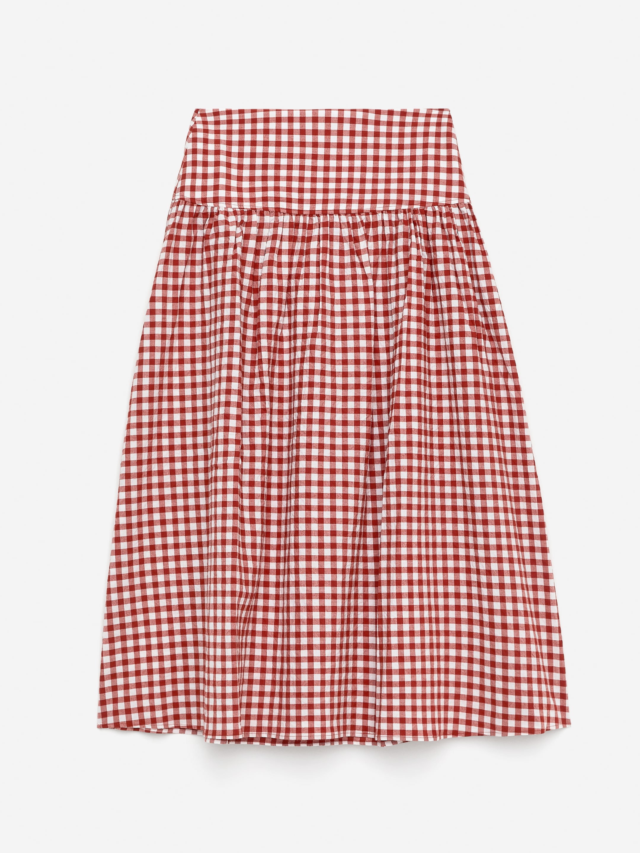Größeres Bild anzeigen: Rock aus Seersucker - Rostrot/Weiß - Ladies | H&M AT 5