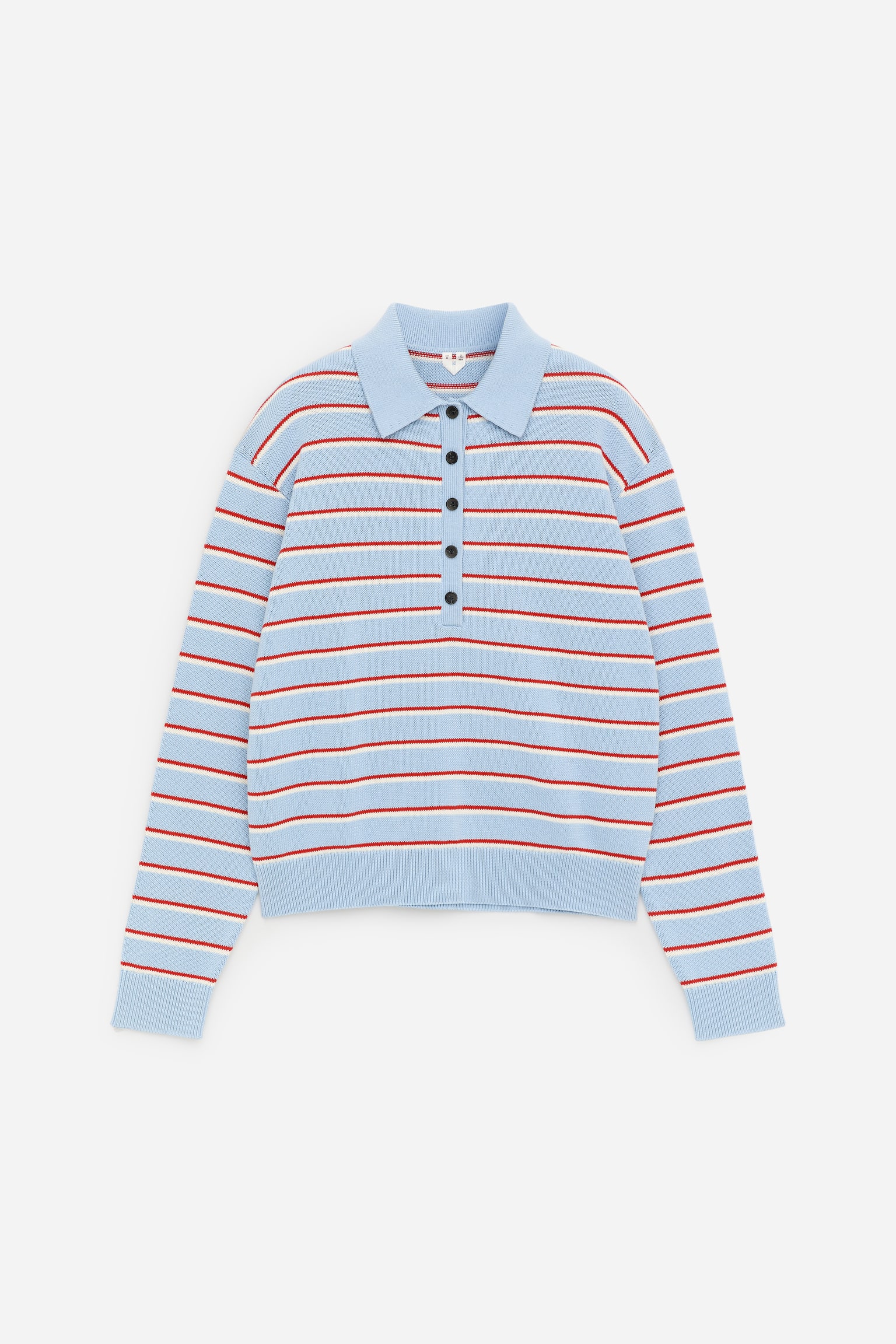 Gebreid poloshirt - Blauw/rood/wit/Beige/gestreept - 2