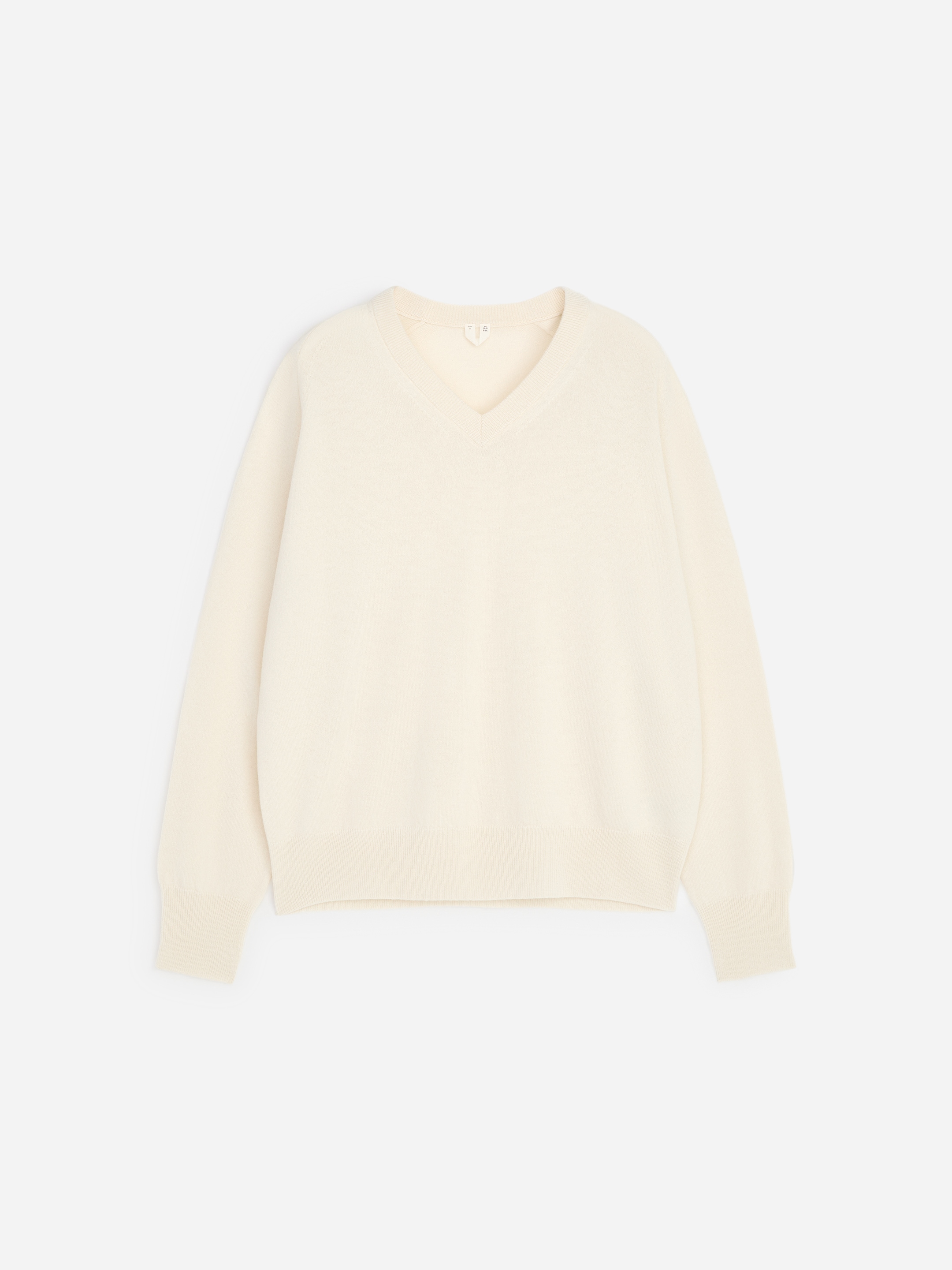 Maglione rilassato con scollo a V in cashmere - Bianco sporco - Loose fit - women - StillMedia/DescriptiveStillLife - 1
