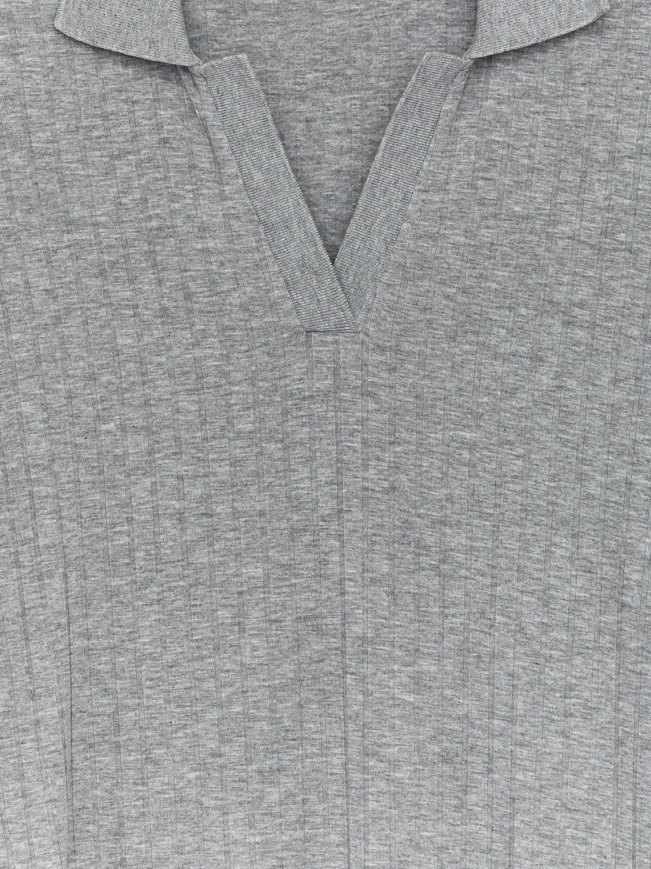 Grotere afbeelding bekijken: Rib-Knit Polo Dress - Grijs gemêleerd - DAMES | H&M BE 2