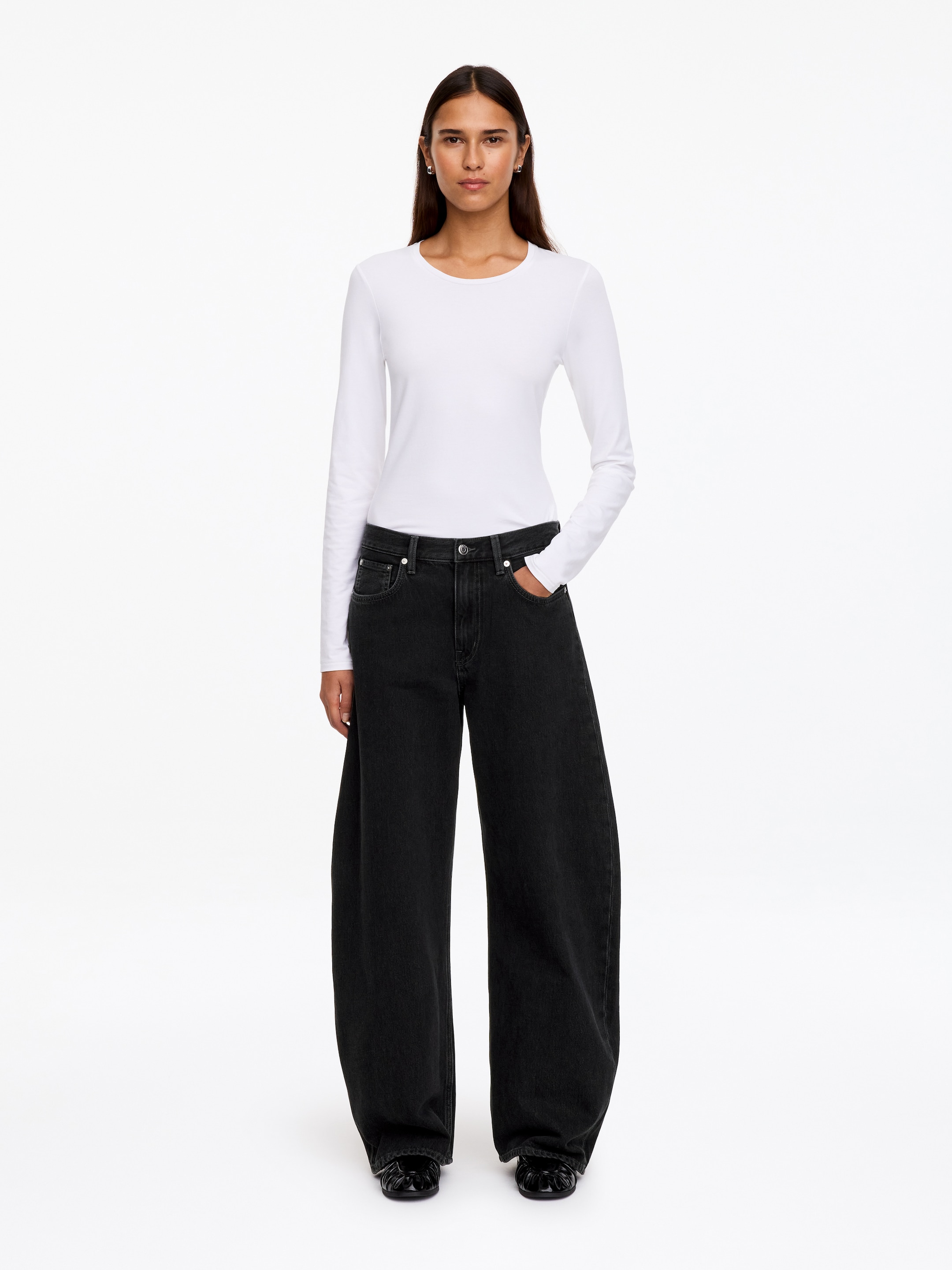 Peony Barrel Jeans-Black-20874