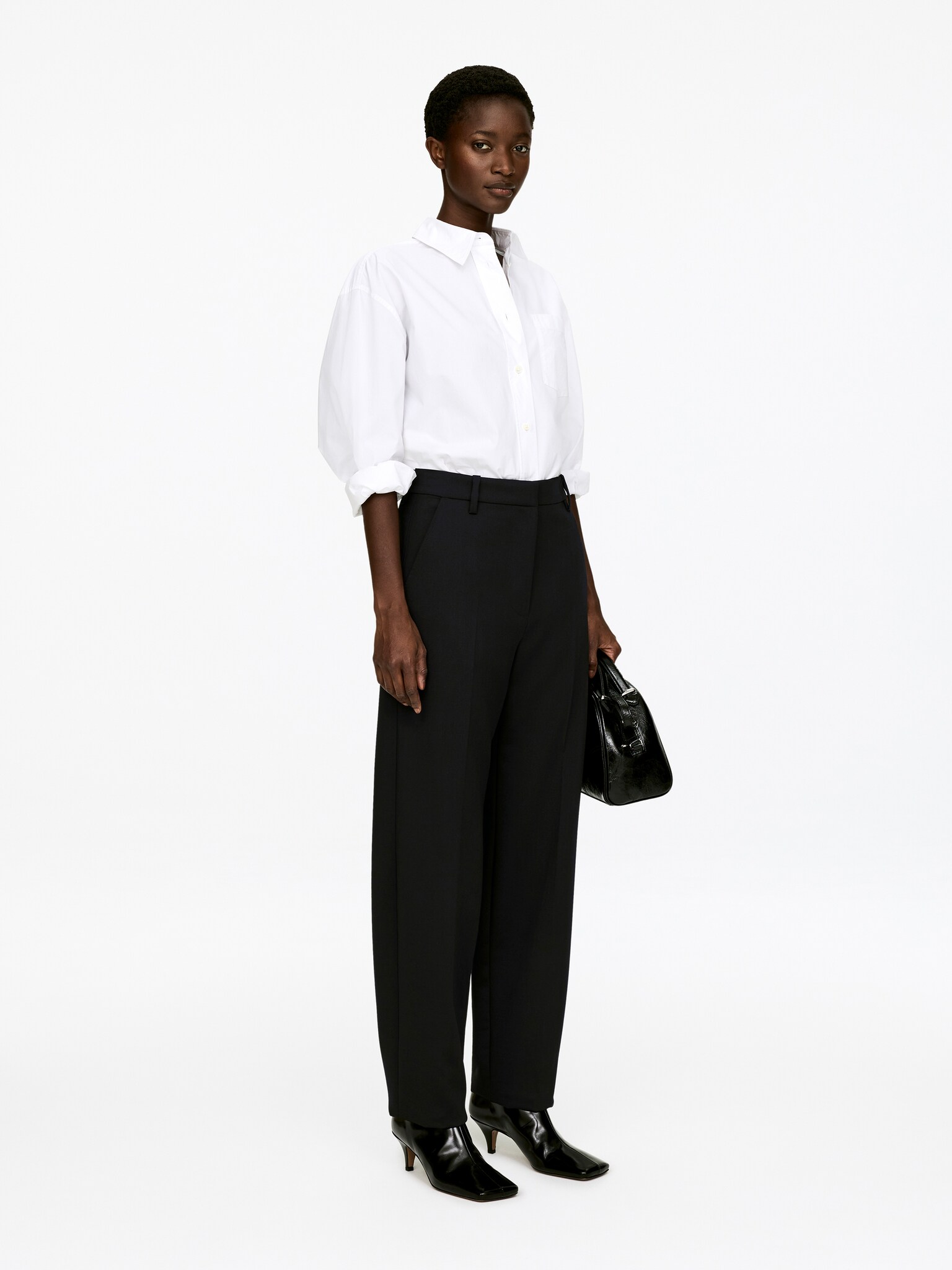 Pantalon à plis pressés - Noir/Bordeaux - 5