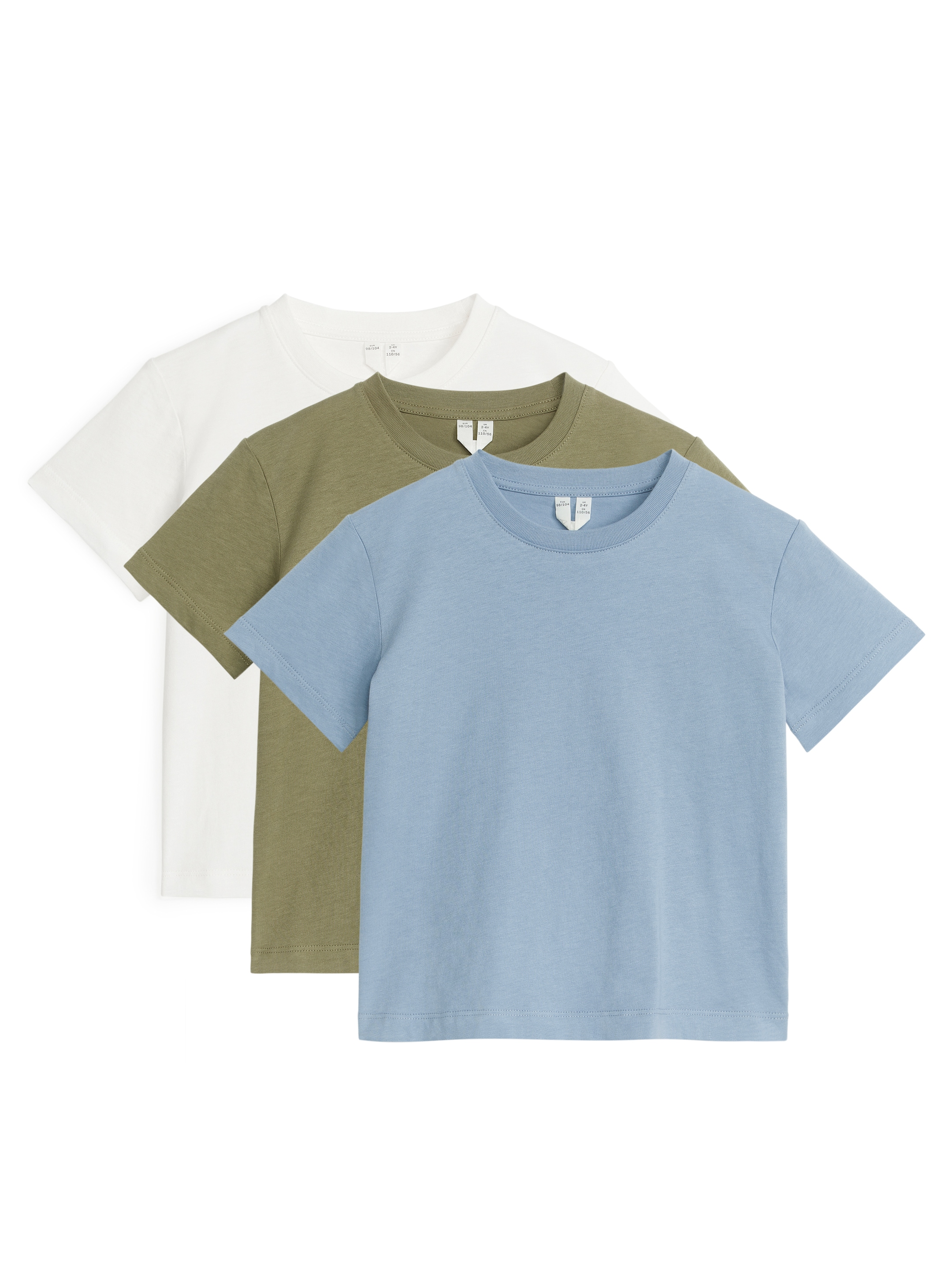 Juego de 3 camisetas con cuello redondo-Blue-4980
