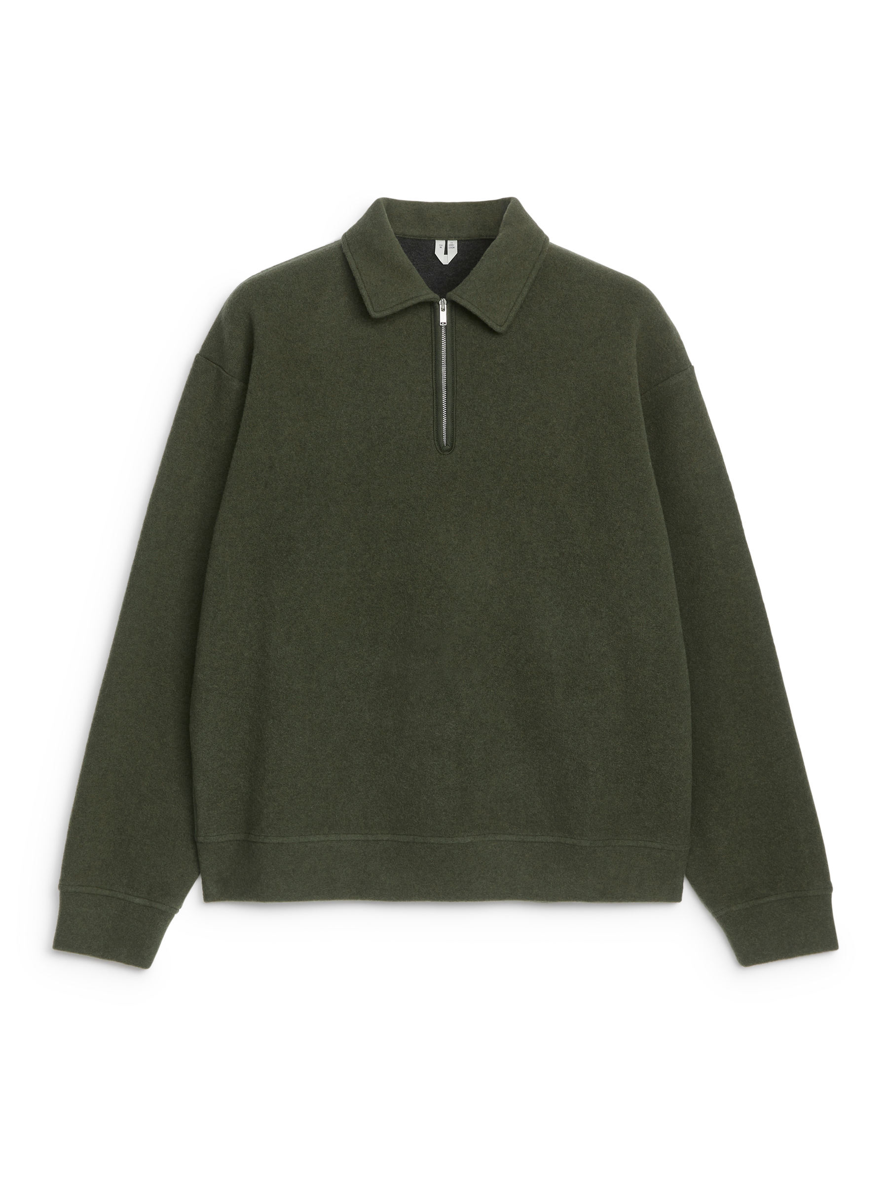 Doubleface-Pullover mit kurzem Reißverschluss - Khaki - Relaxed Fit - Men - StillMedia/DescriptiveStillLife - 2