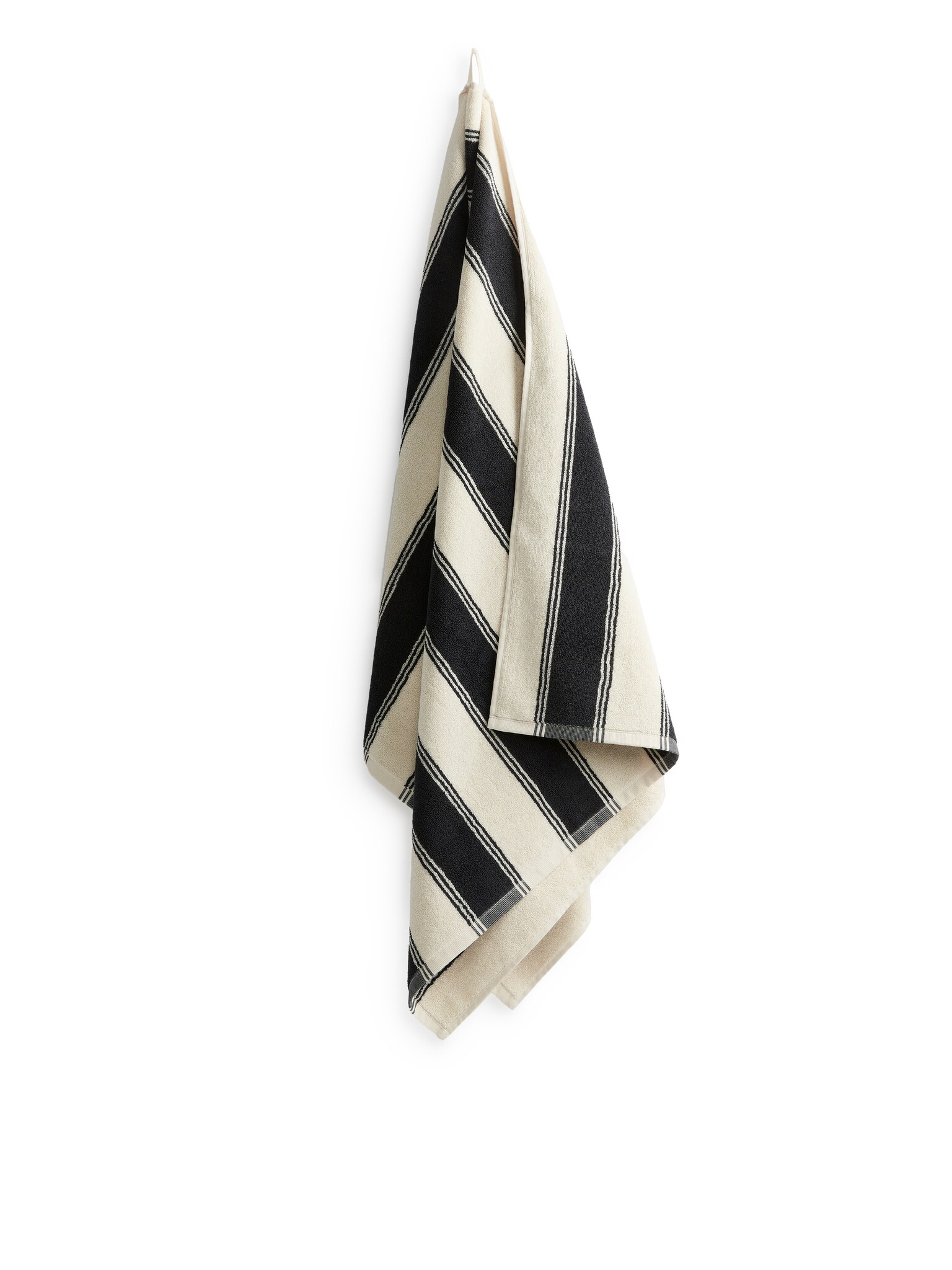 Osuška 80 x 165 cm - Dark Grey/Off White/Modrá/pruhovaná/Krémová/Žlutá