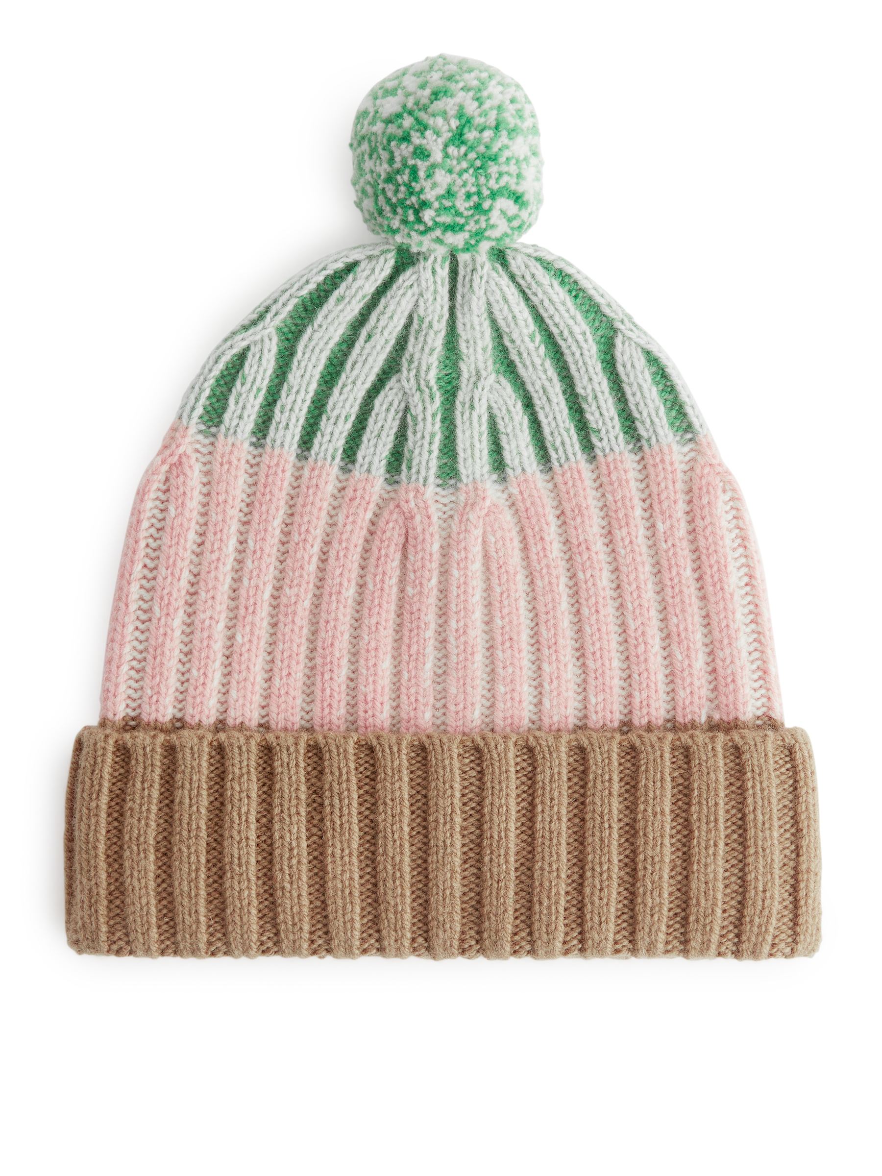 Wollbeanie mit Bommel - Rosa/Colorblocking - Kinder - StillMedia/DescriptiveStillLife - 1