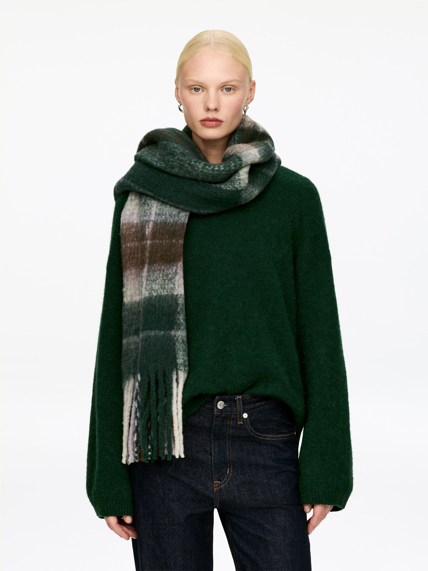 Wool Blend Scarf - Green - Women - StillMedia/Lookbook - 4