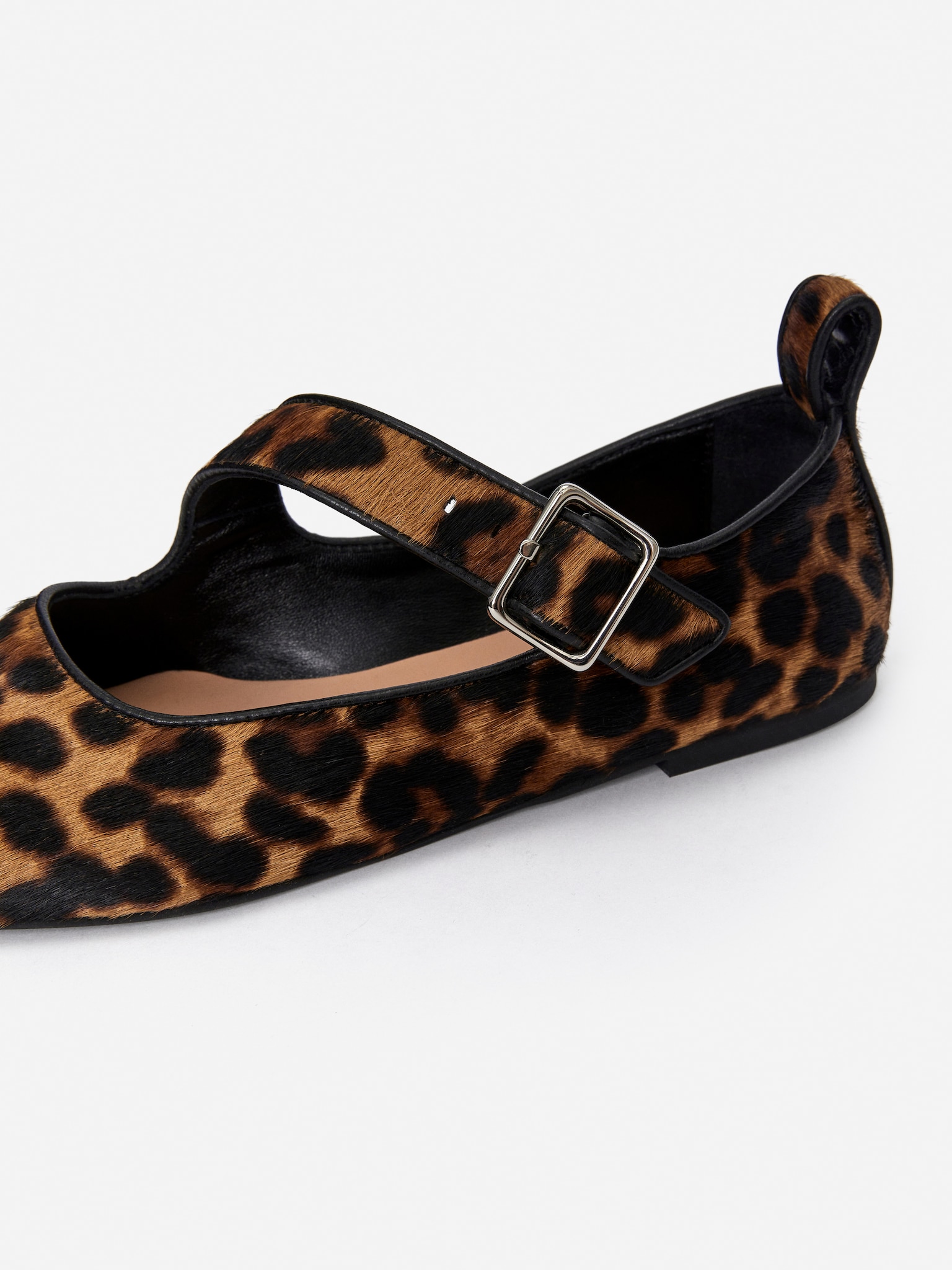 Mary Jane Leather Flats - Brown/Black - 5