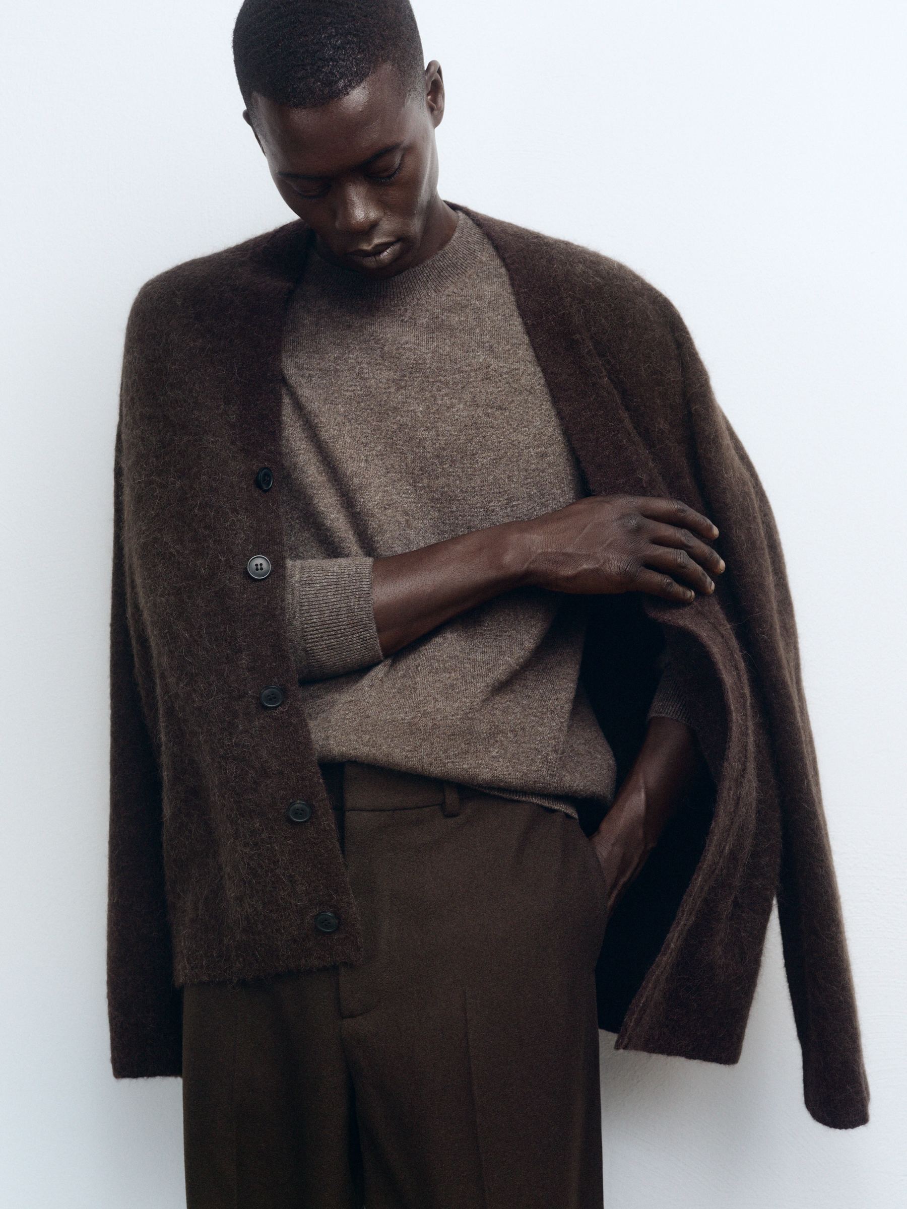 Relaxed Wool Trousers - Brown - Relaxed fit - Men - StillMedia/Environmental - 1