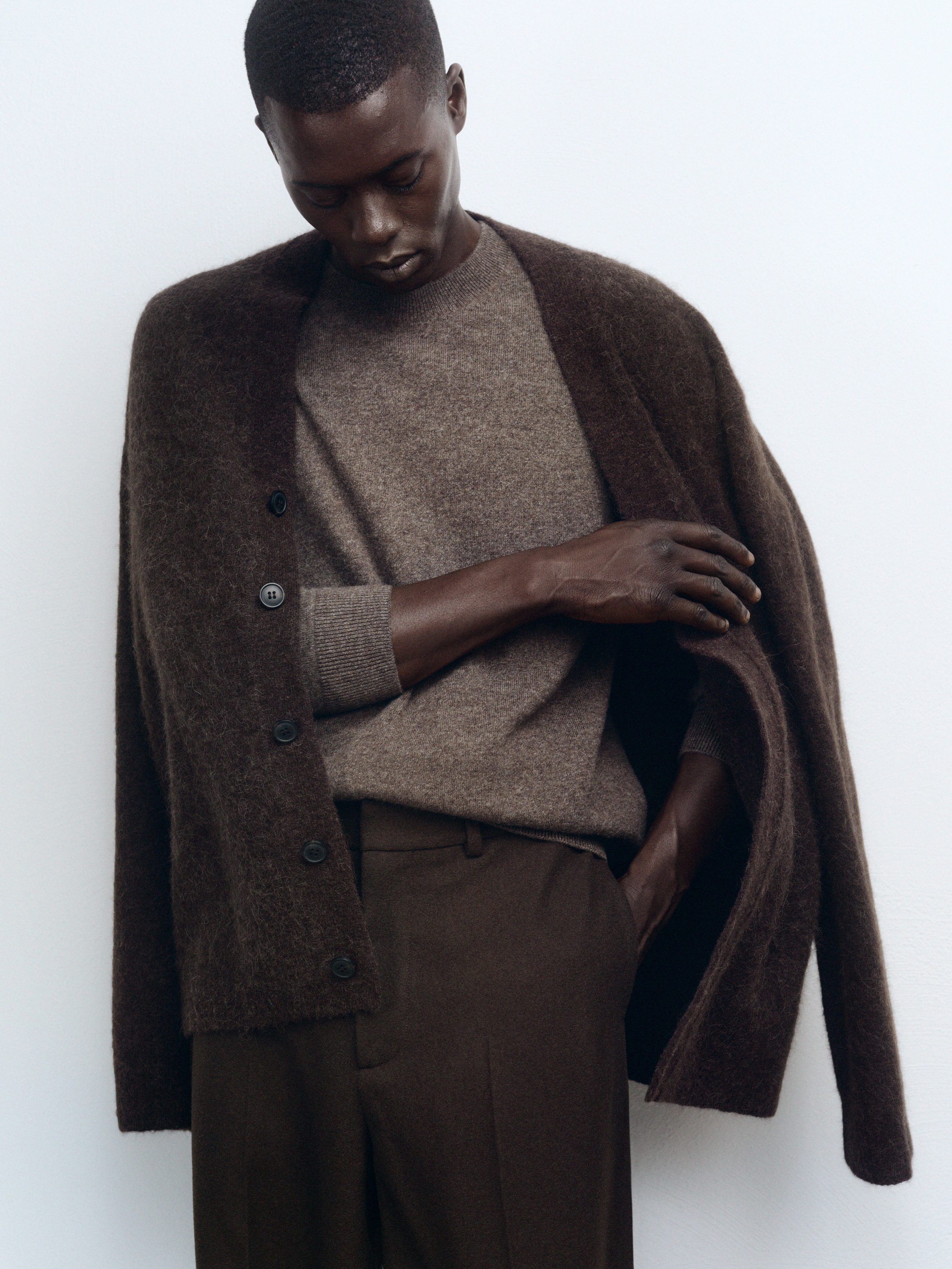 Pure Cashmere Crew Neck Jumper - Beige Melange - Regular fit - Men - StillMedia/Environmental - 1