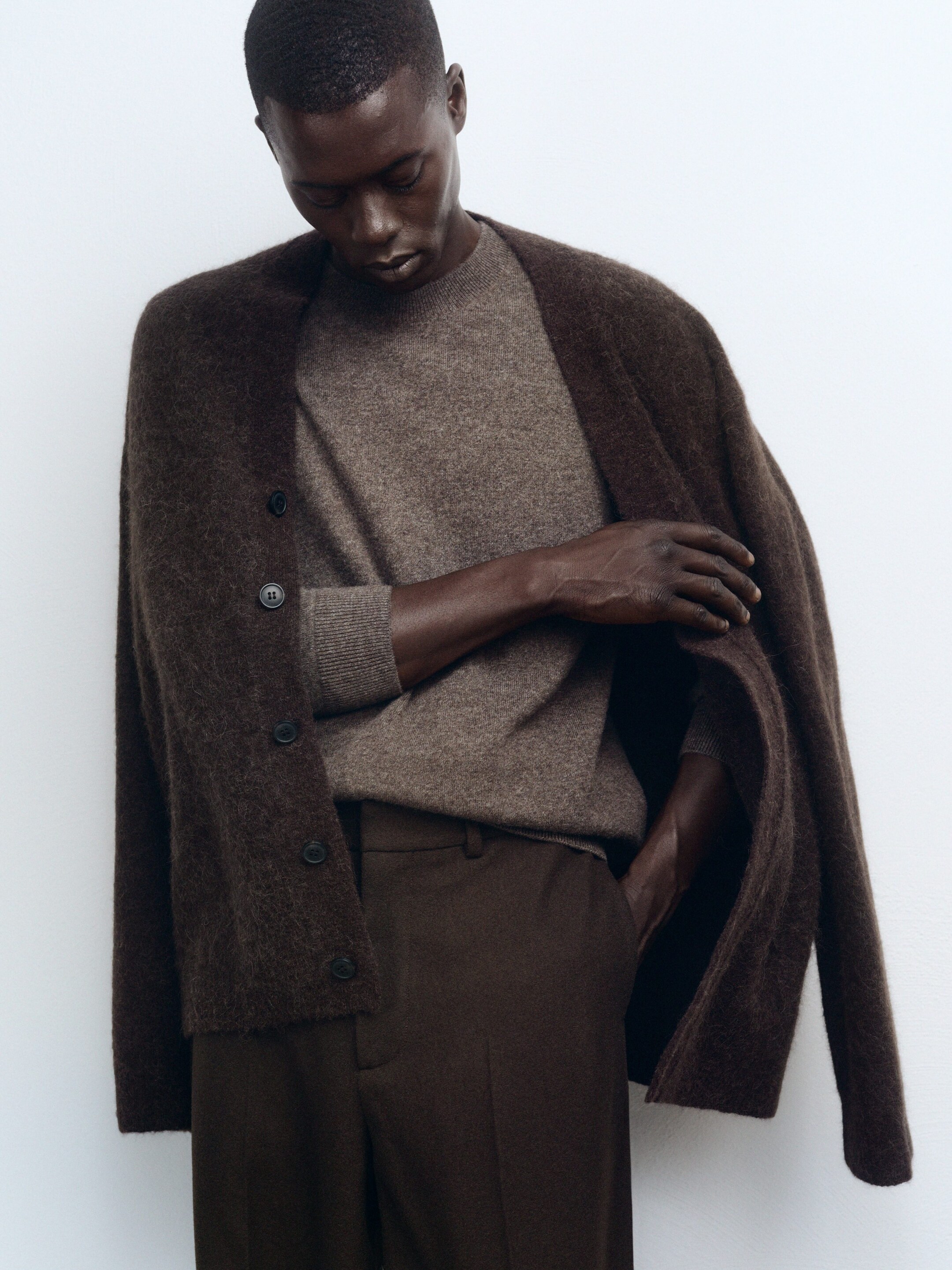 Ingrandisci l'immagine: Wool-Alpaca Blend Cardigan - Brown - UOMO | H&M CH 5