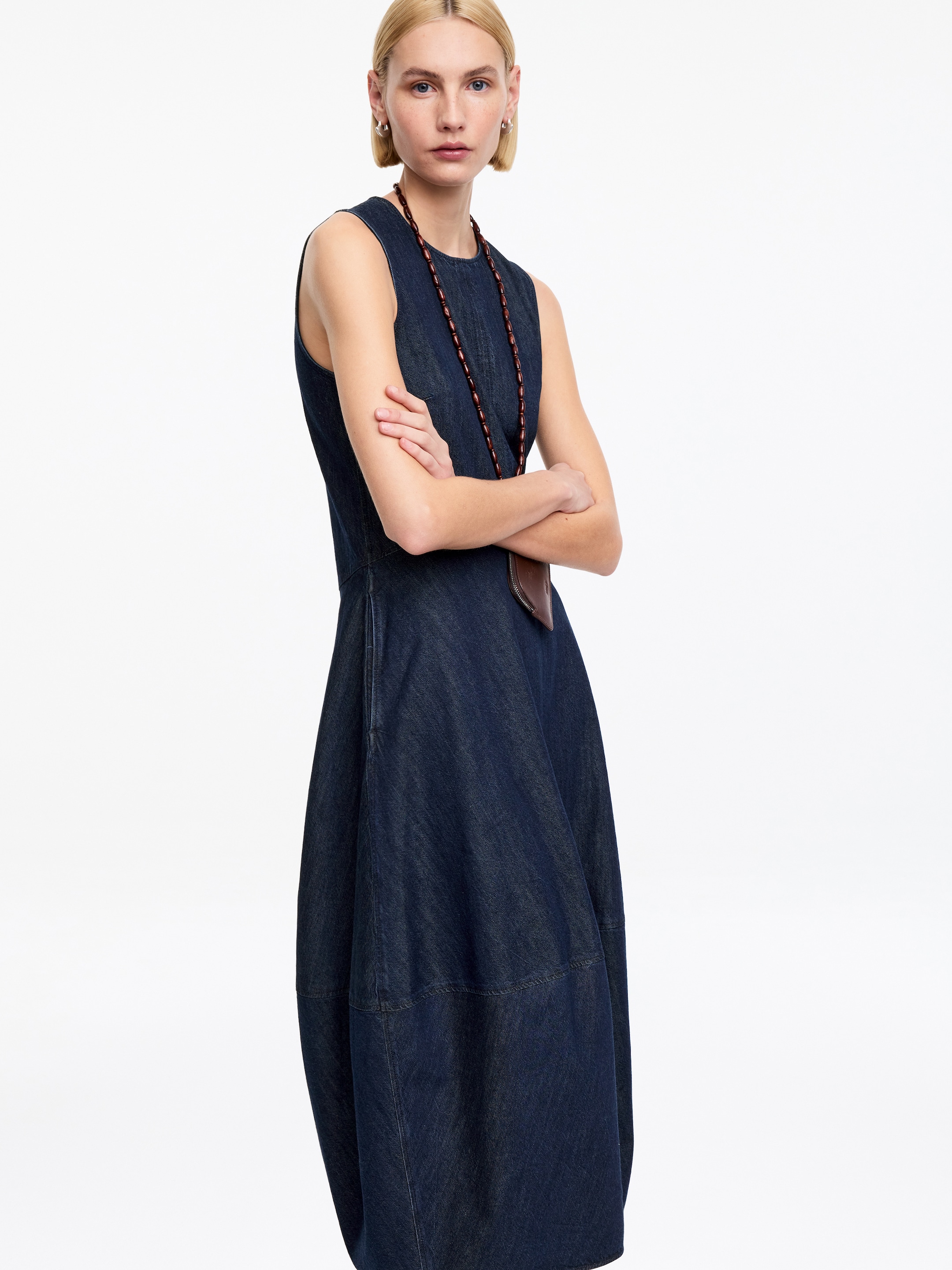 Barrel Denim Dress - Dark Blue - Regular fit - Women - StillMedia/Lookbook - 5