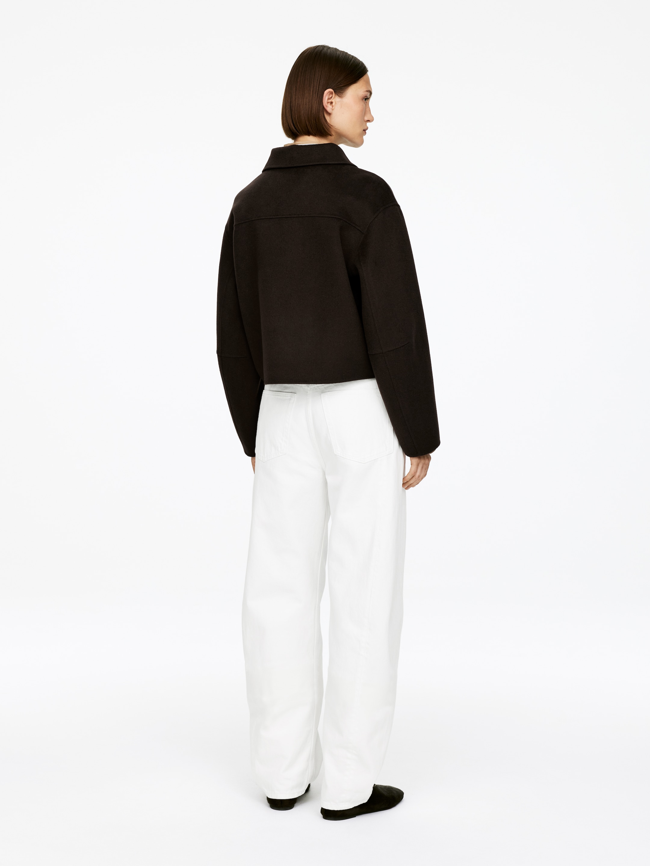 Ver imagen más grande: Sobrecamisa en mezcla de lana de doble faz - Marrón oscuro - MUJER | H&M ES 2