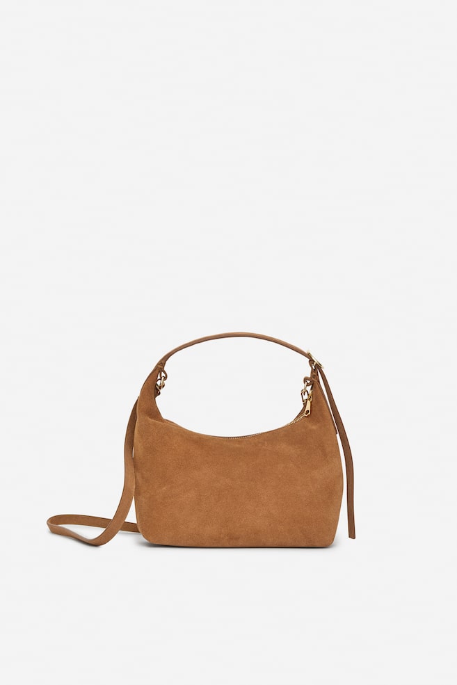 Sac en cuir suédé - Marron/Marron/Beige - 1
