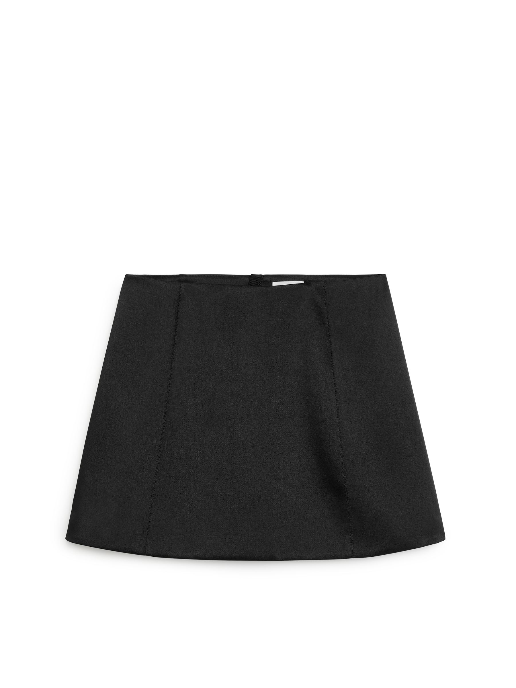 Minirock aus Satin-Schwarz-3290