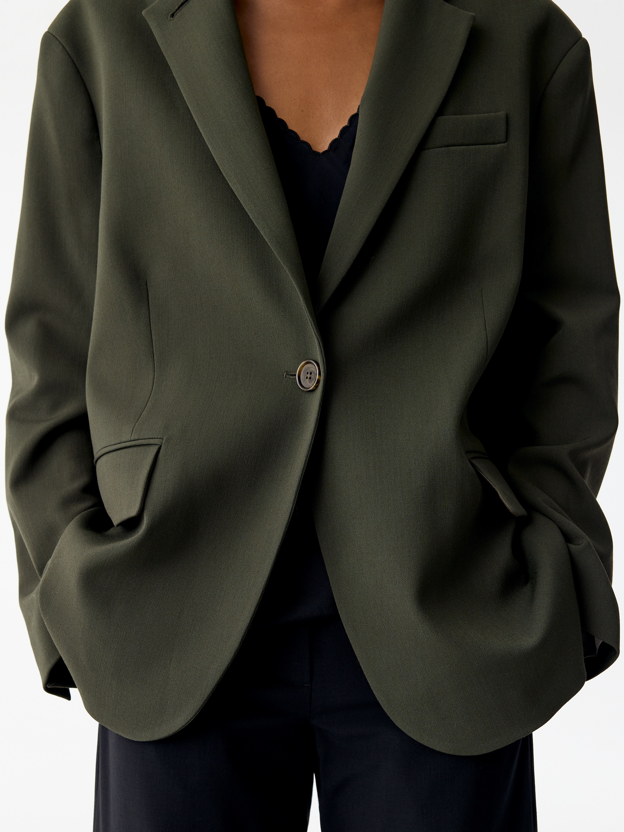Single-Breasted Blazer - Khaki Green - Regular fit - women - StillMedia/Lookbook - 2