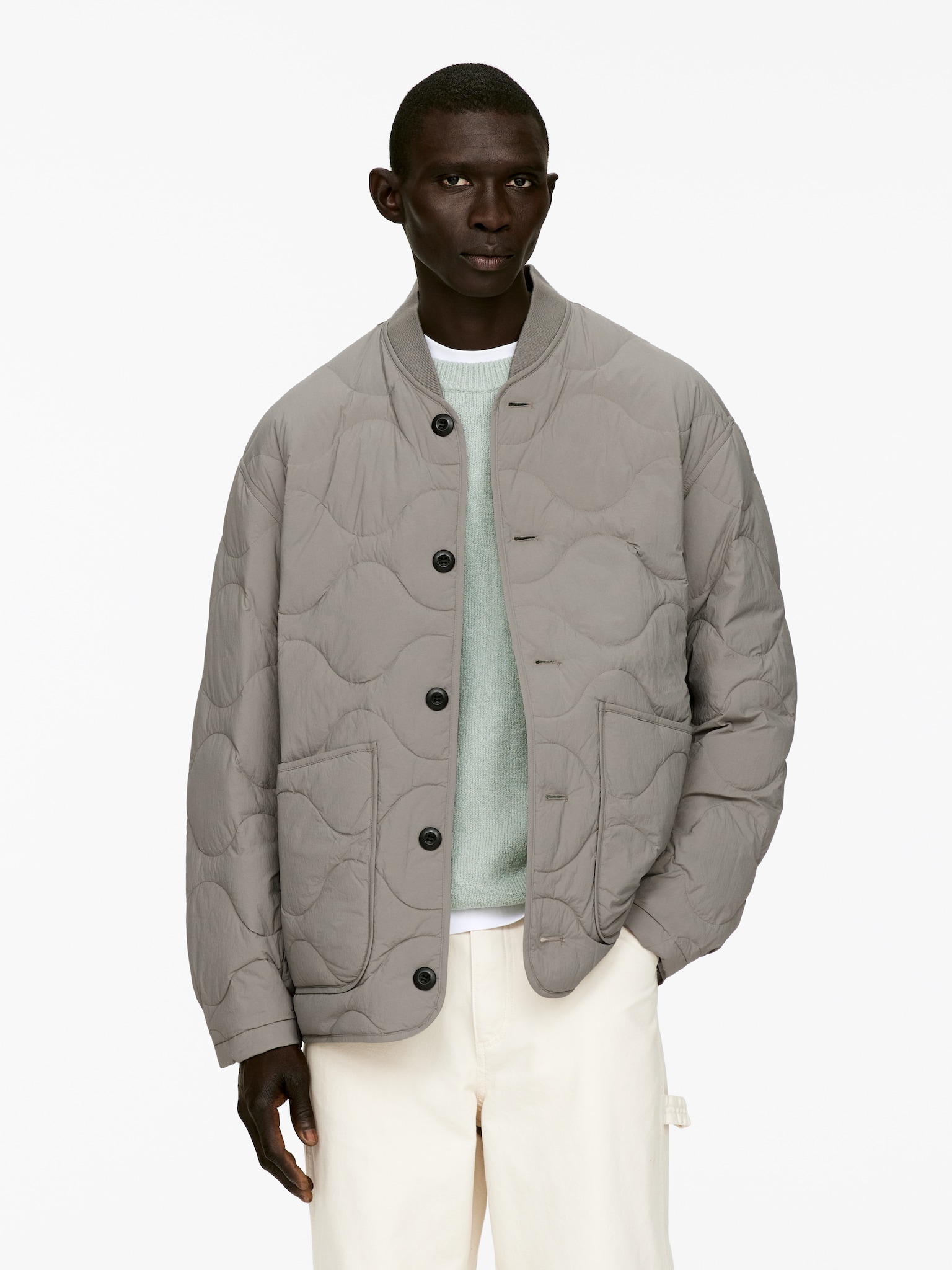 Veste matelassée Upcycled Down - gris/Rouge brun foncé - 4
