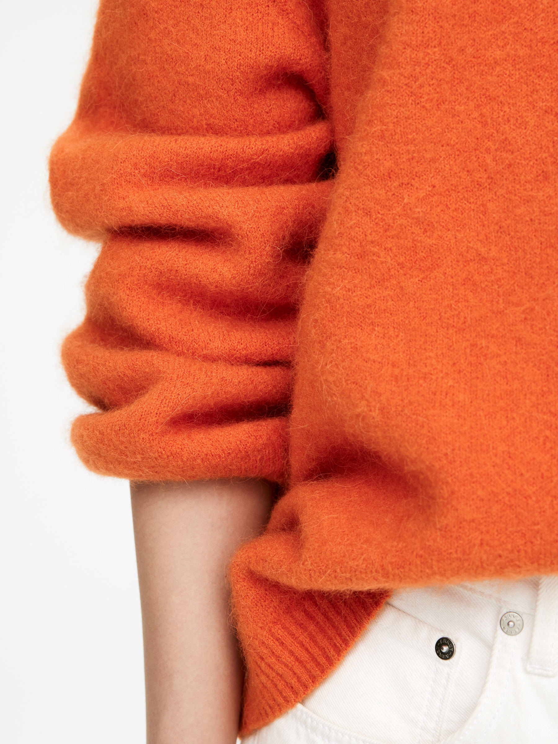 Alpaca-Wool Blend Jumper - Reddish Orange - Oversized - Women - StillMedia/Lookbook - 6