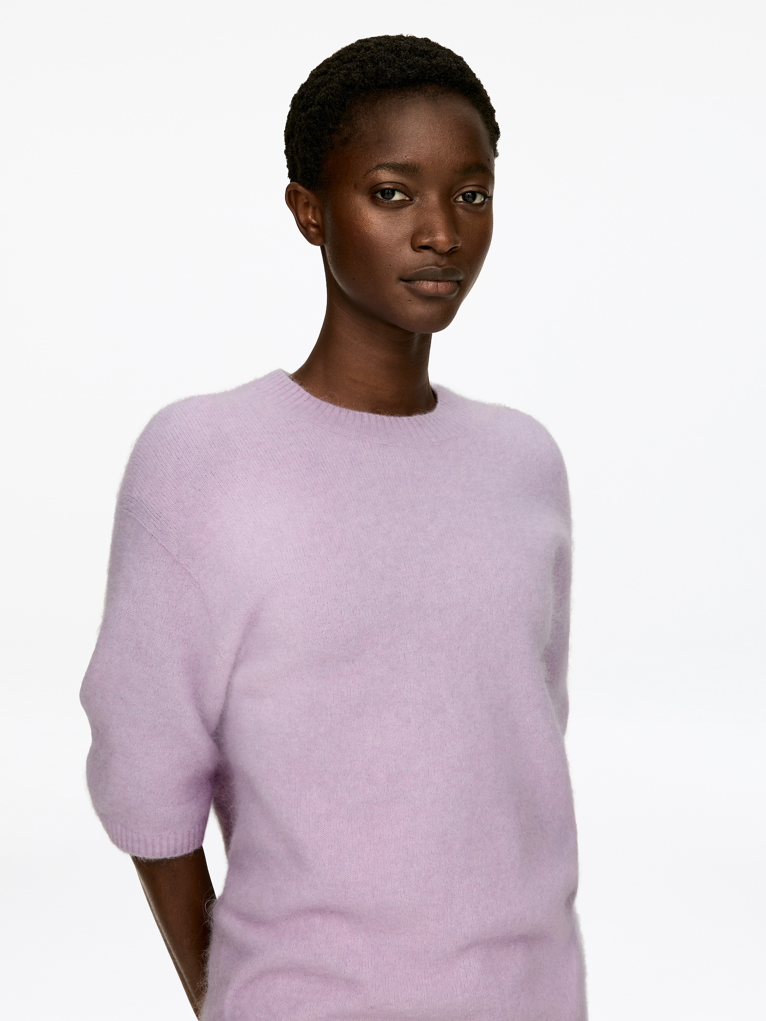 Pull en mélange de laine et d'alpaga - Mauve/Rose/Bleu foncé/Vert kaki - 4